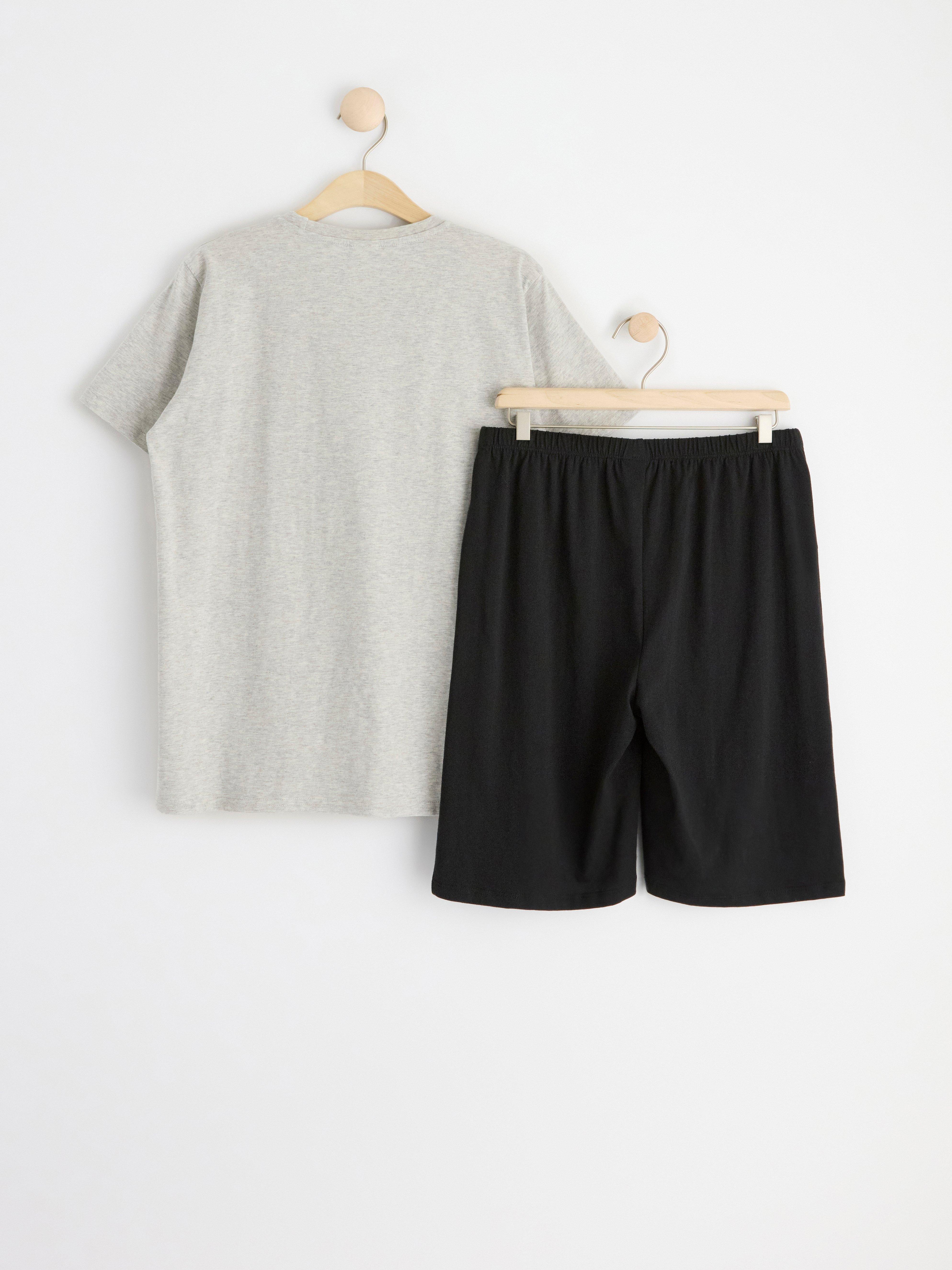 Set with Minecraft print Black