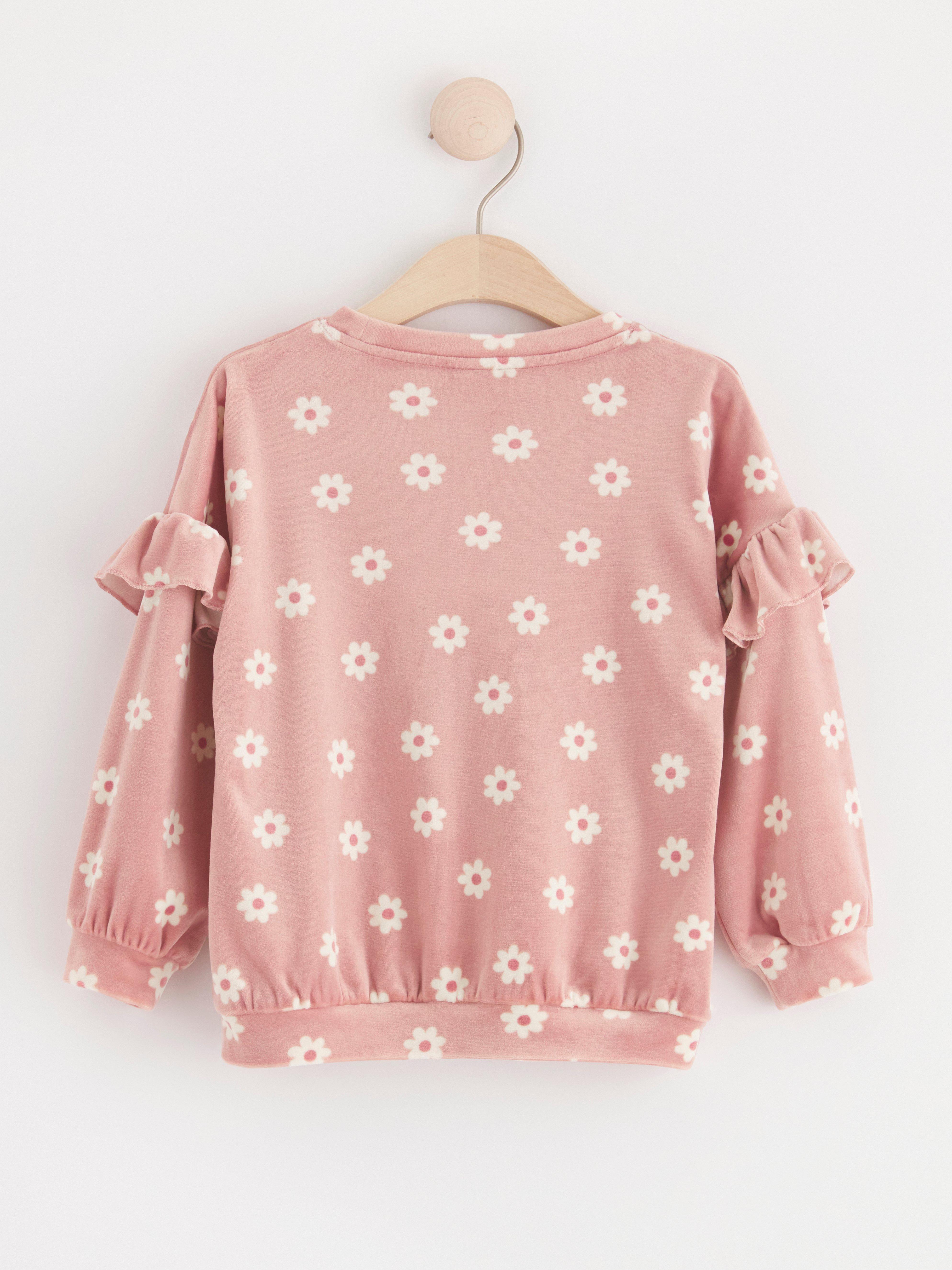 Velour jumper with pattern Dusty Pink