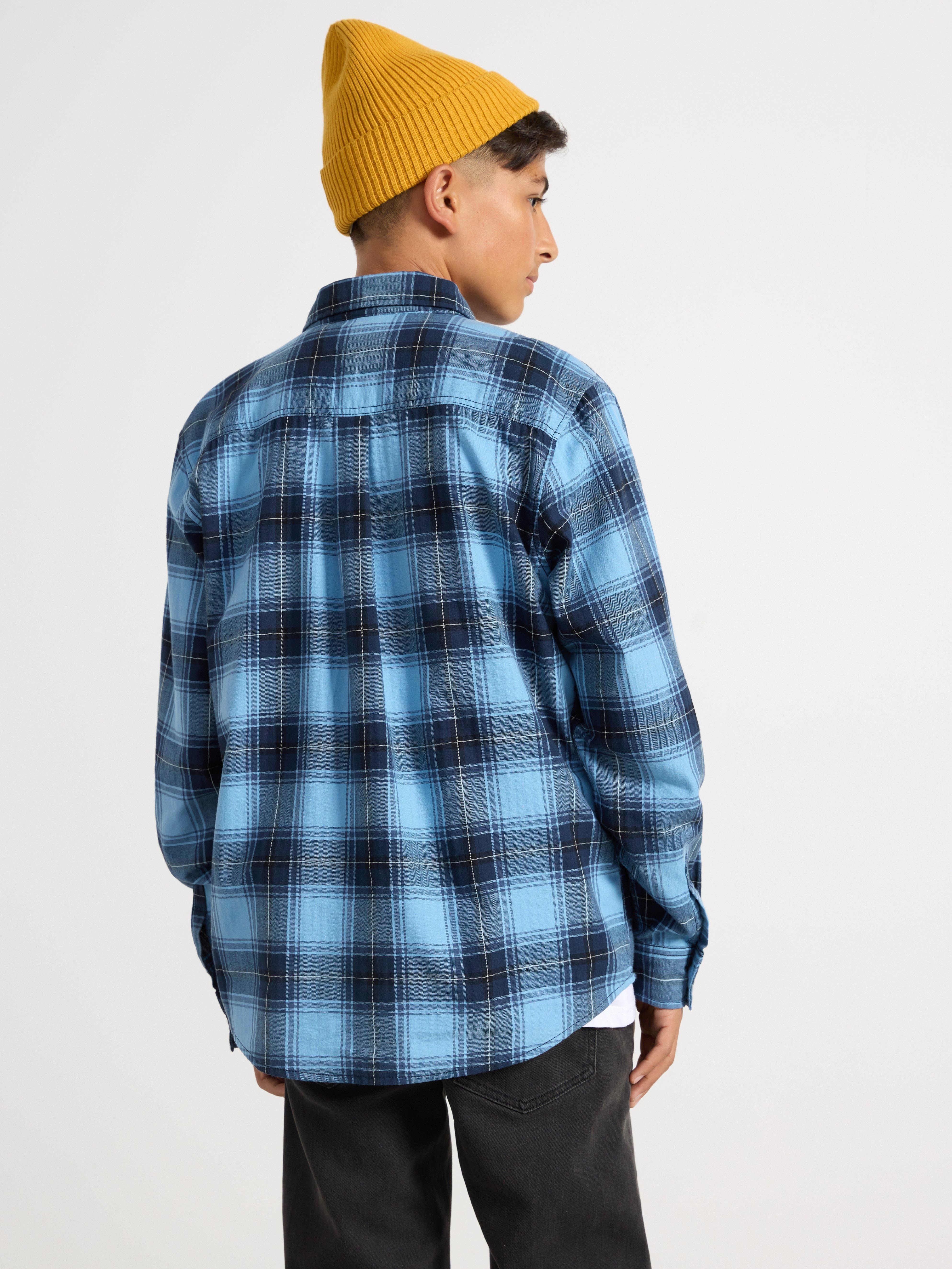 Long sleeve flannel shirt Light Dusty Blue