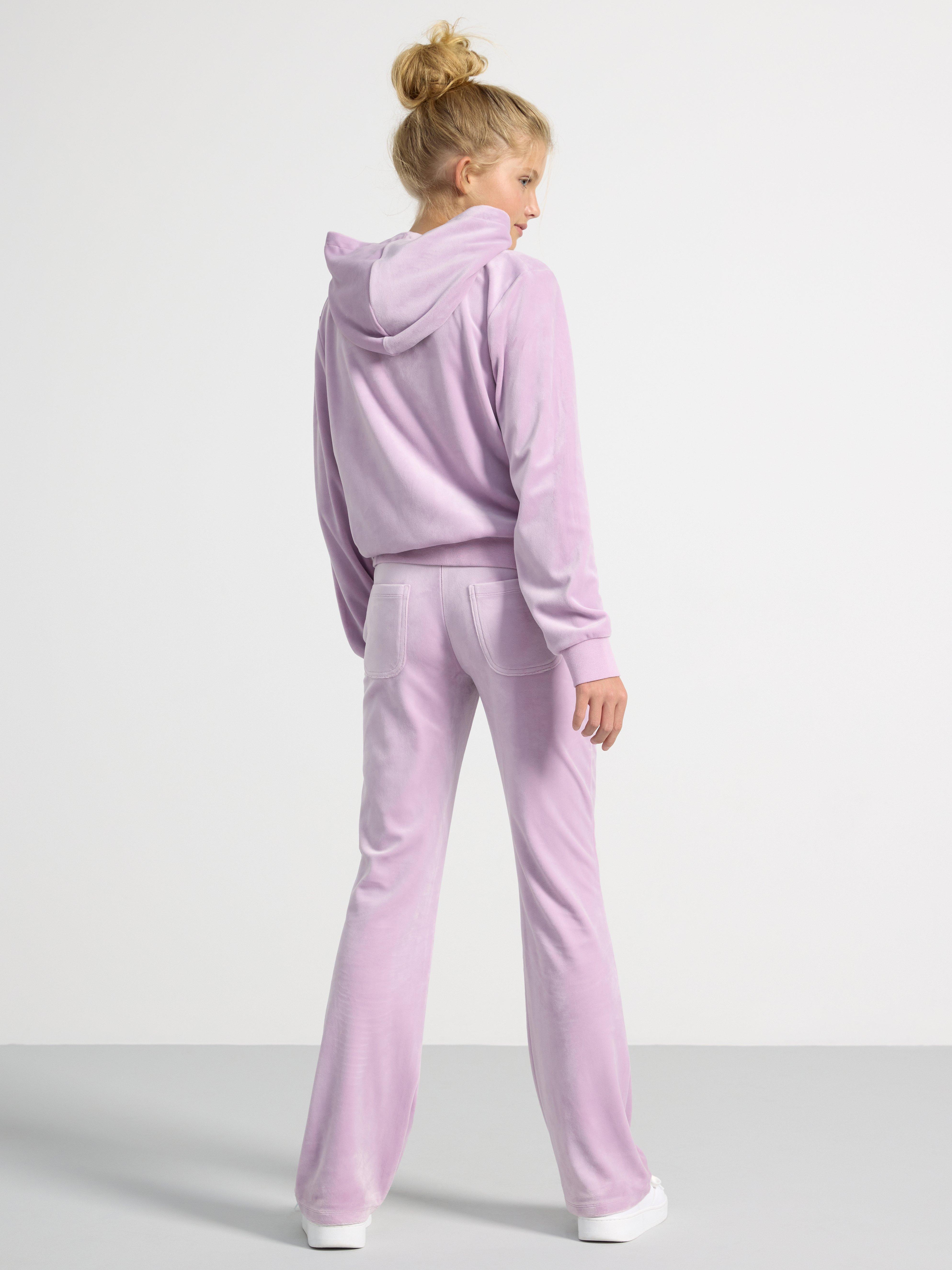 Flared velour trousers Light Lilac