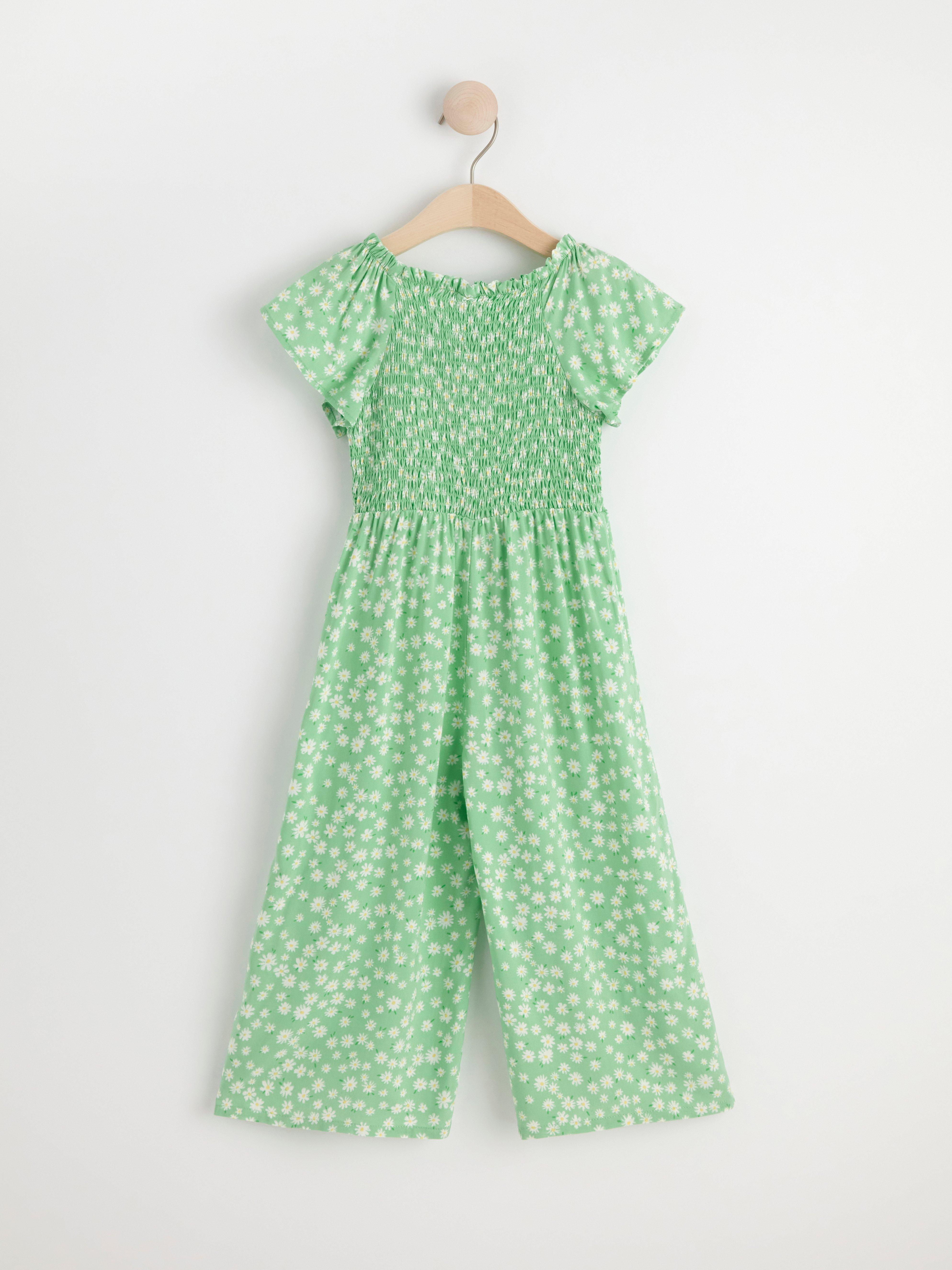 Jumpsuit with smock Green