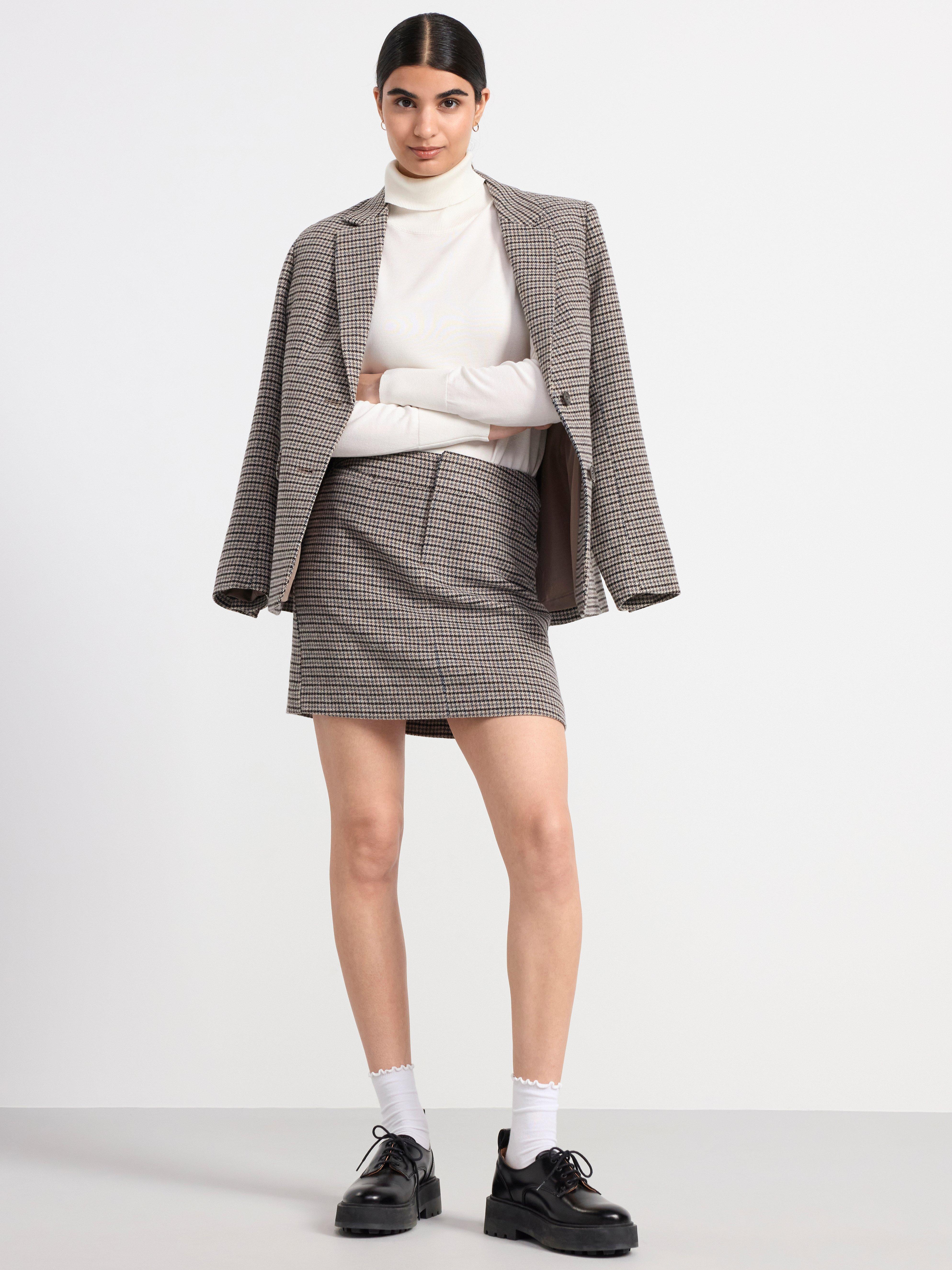 Checked mini skirt Light Dusty Grey