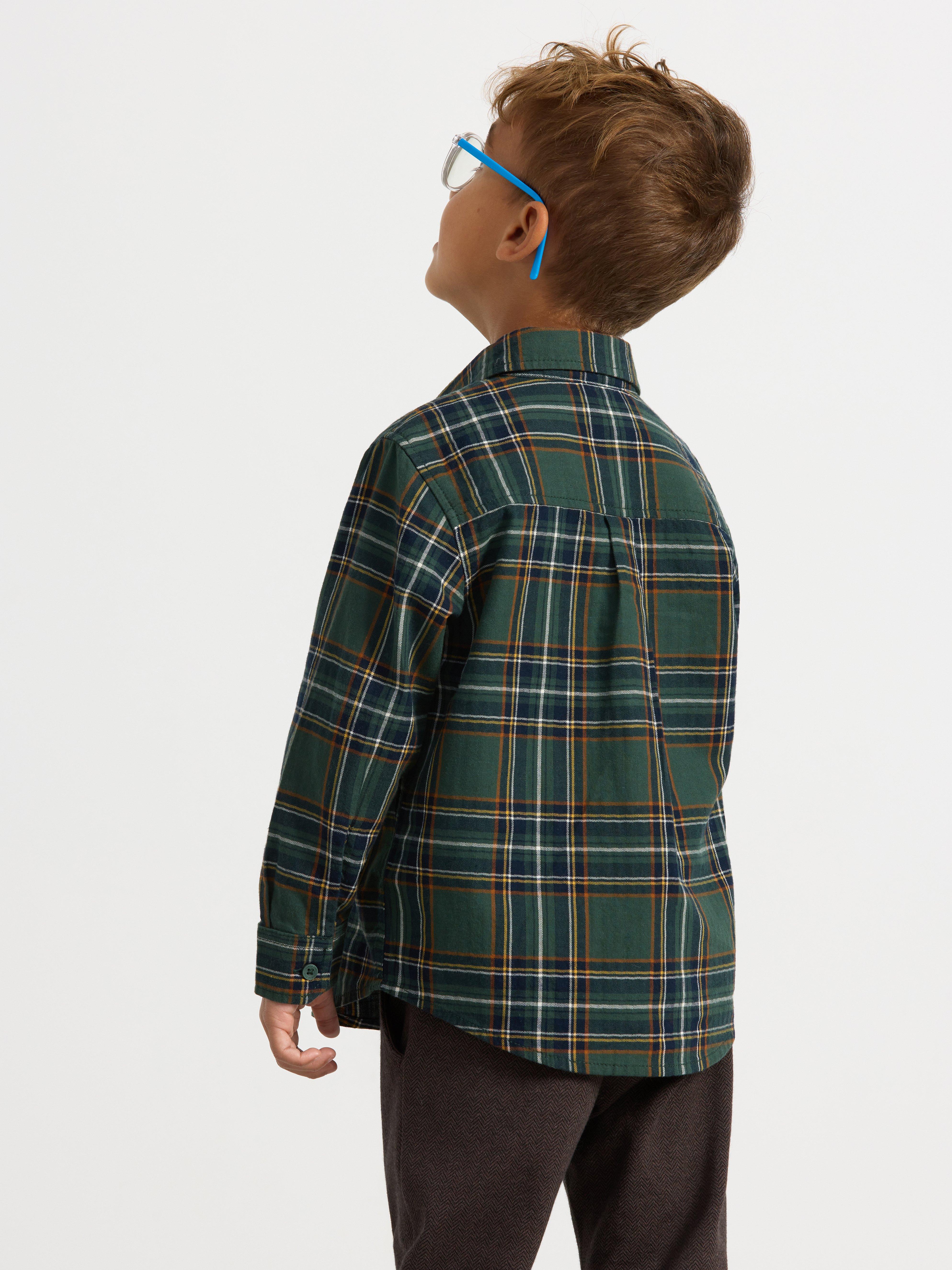 Checked flannel shirt Dark Dusty Green