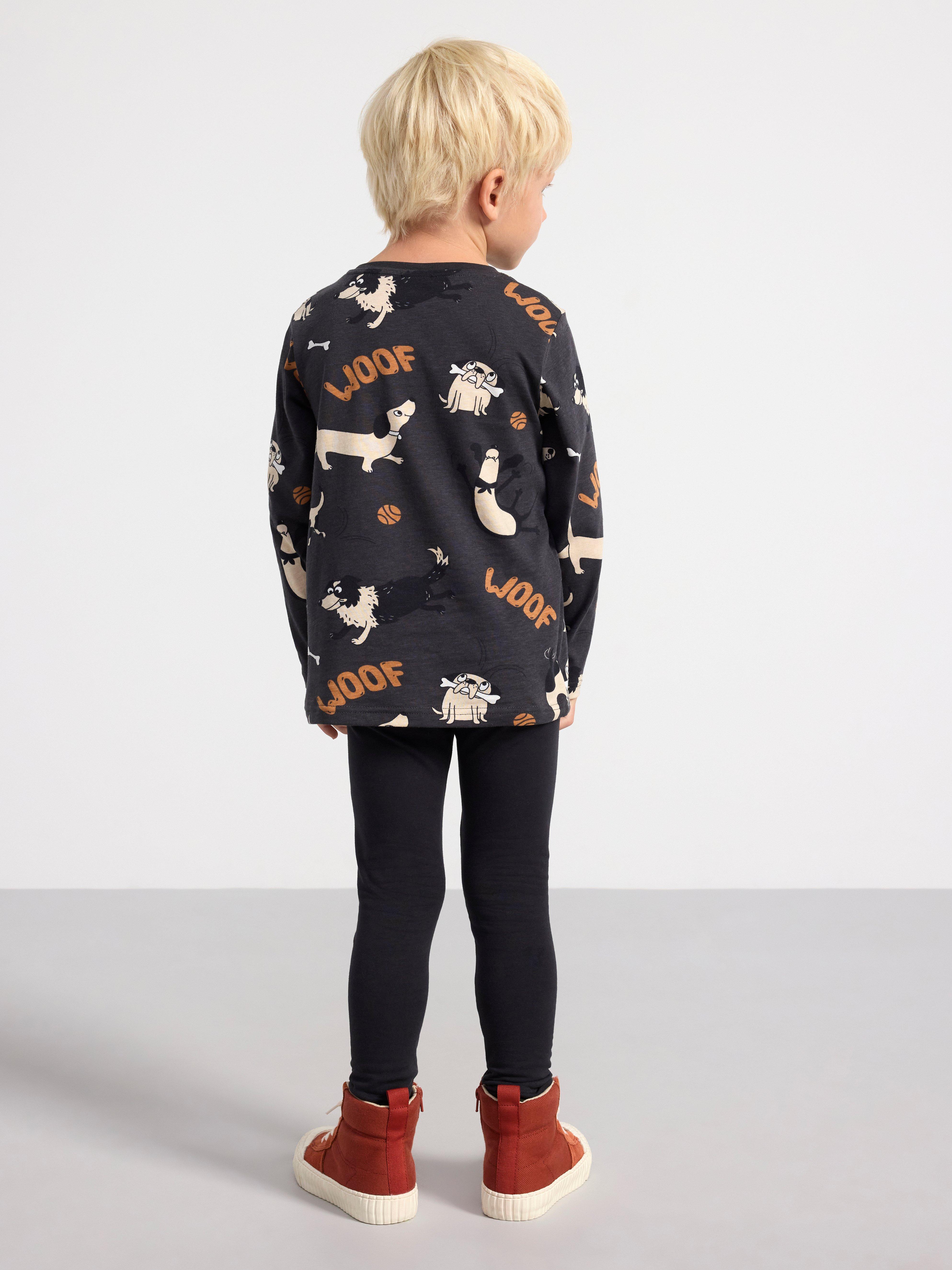Leggings with dogs at the knees Offblack