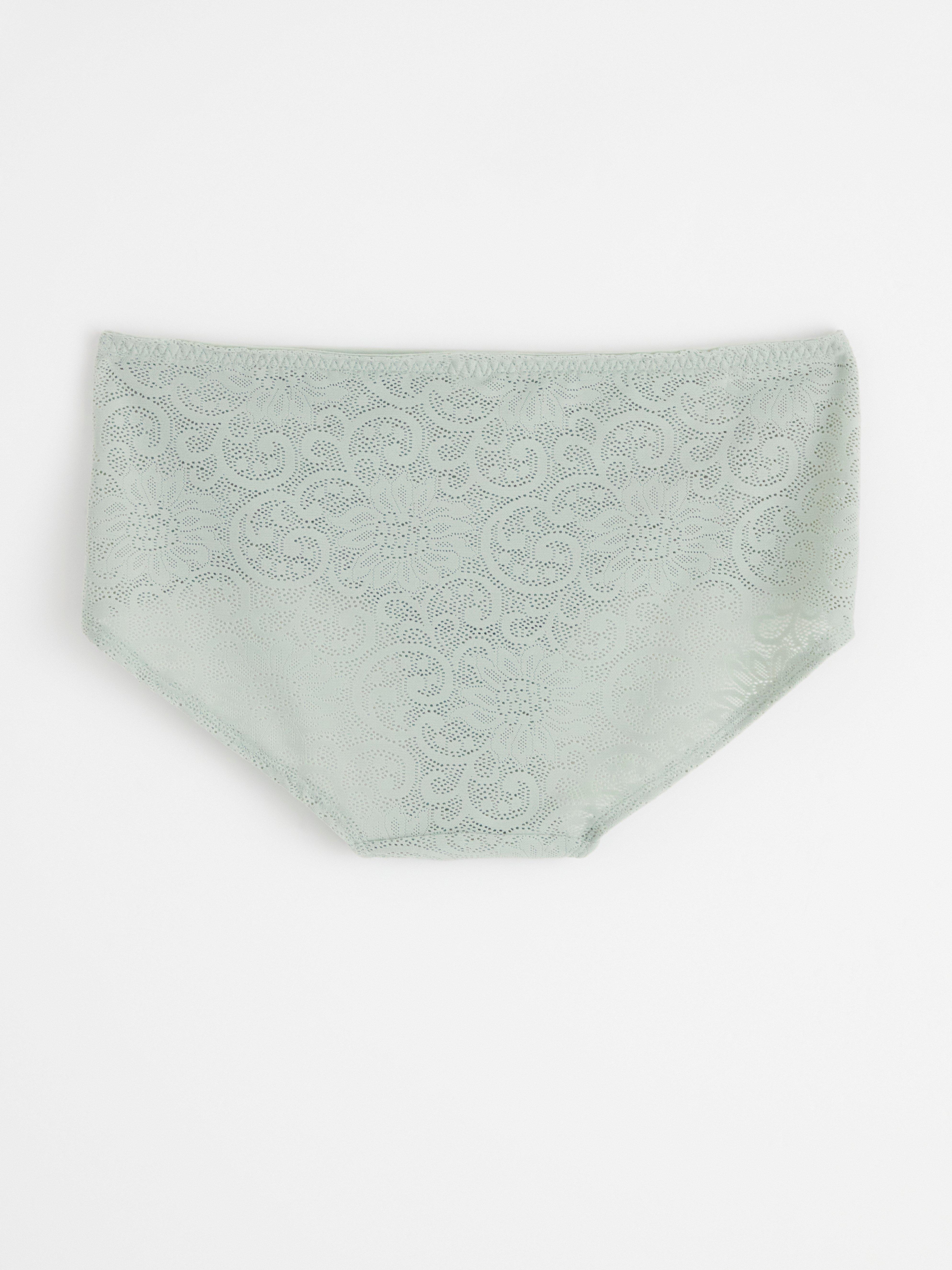 Regular waist brief with lace Light Dusty Green