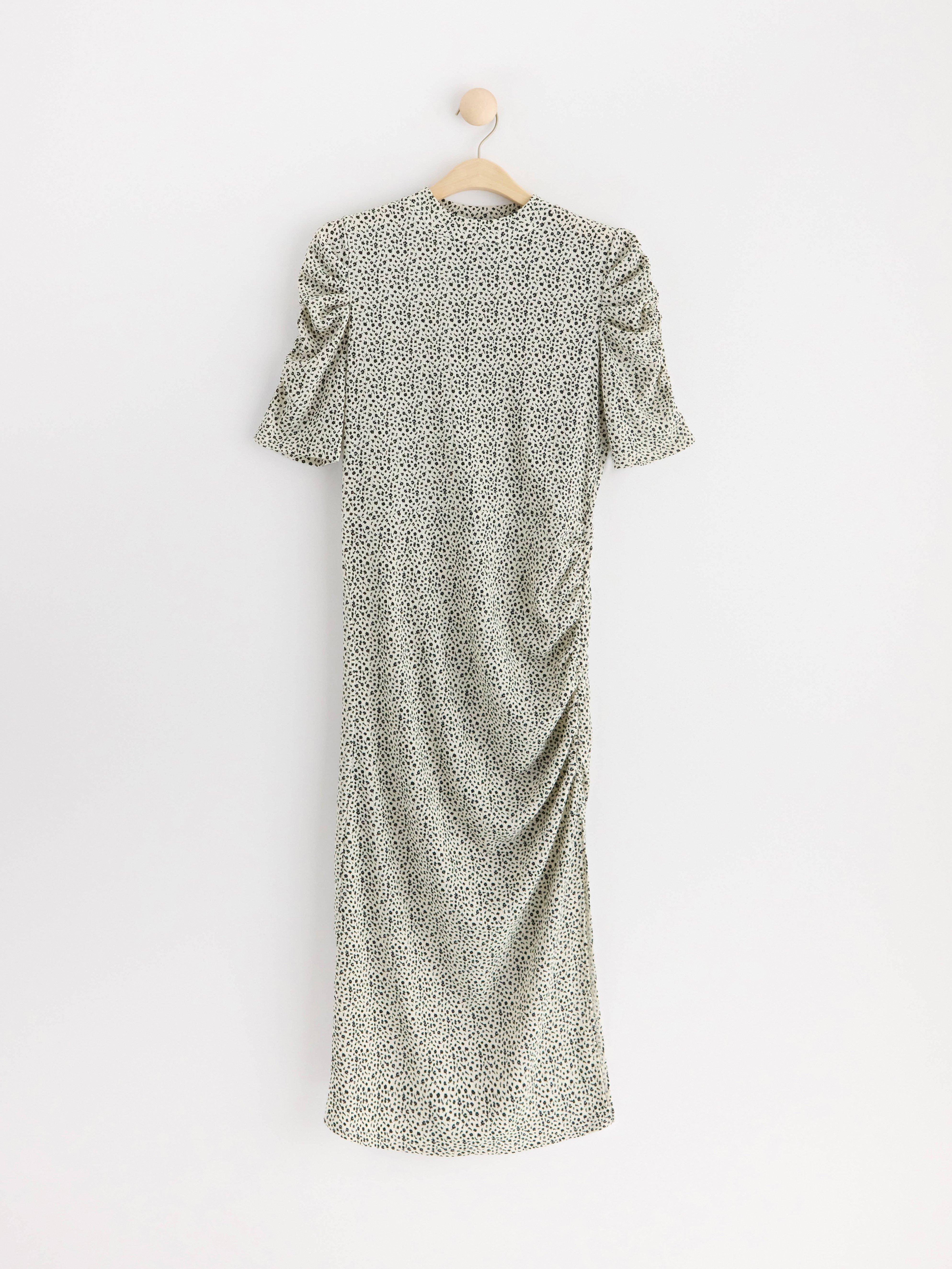 Patterned midi dress Light Beige