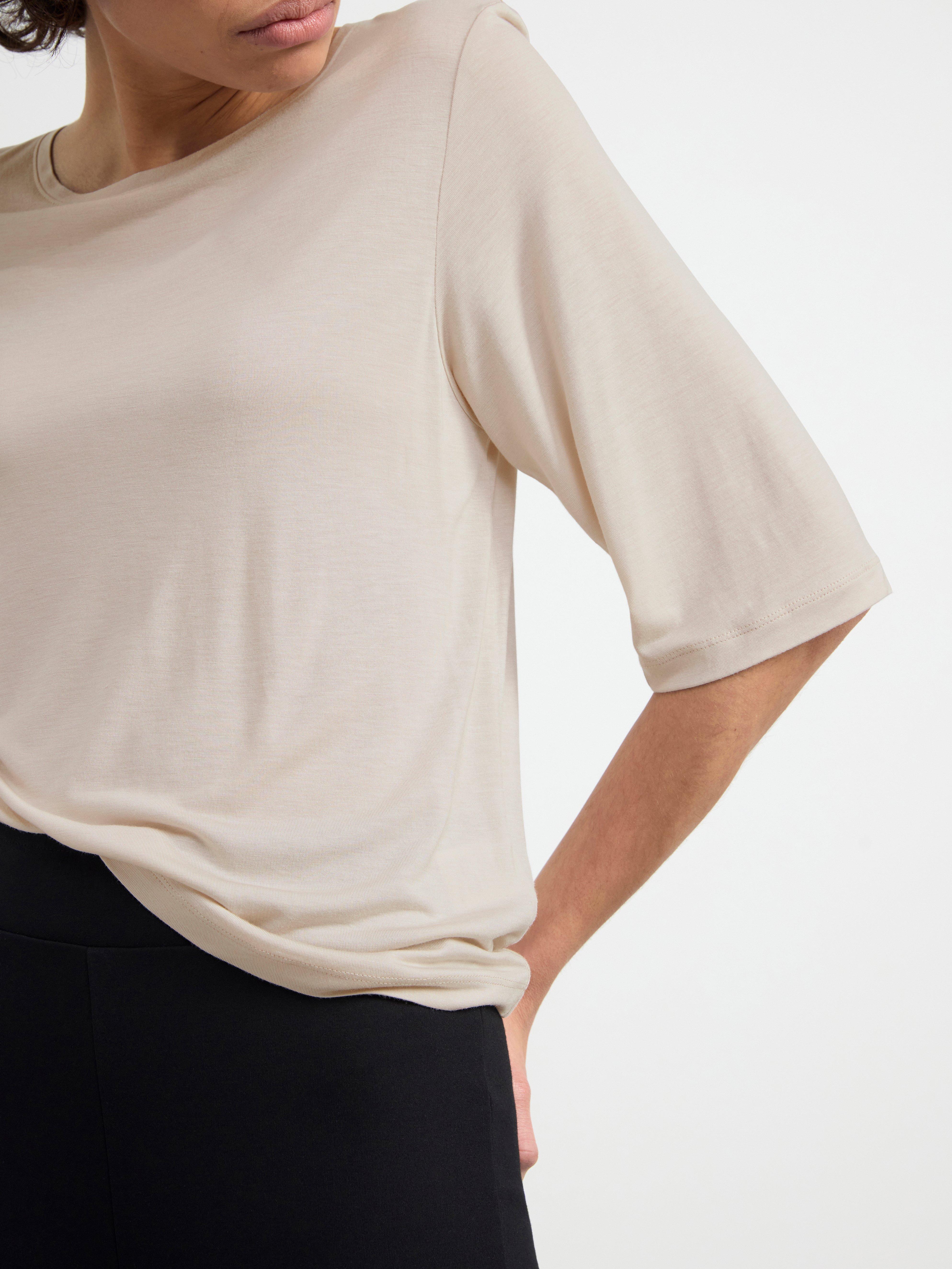 Three quarter sleeve top Light Beige