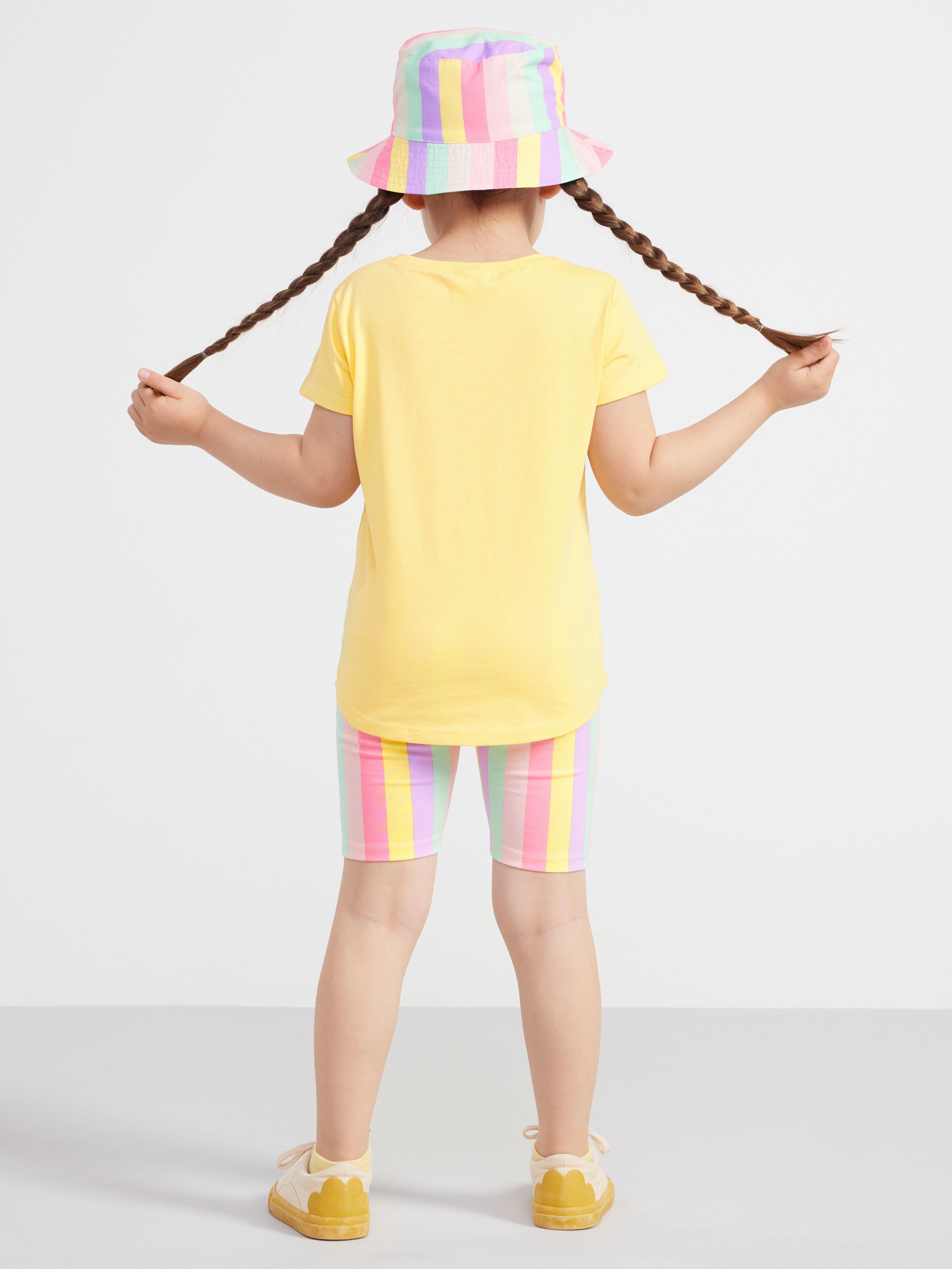 Short sleeve top with unicorn Light Yellow