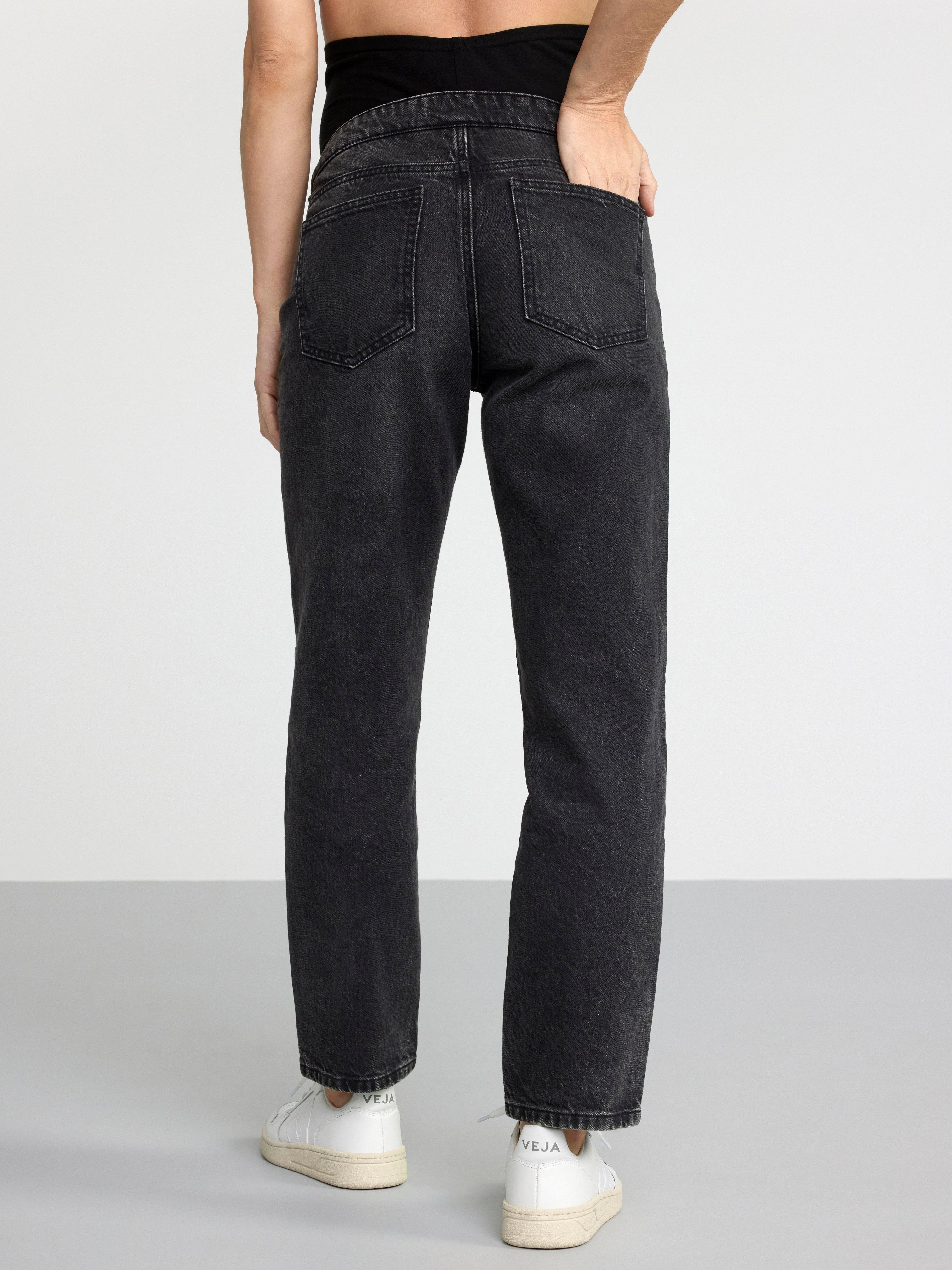 MOM Straight cropped jeans Black
