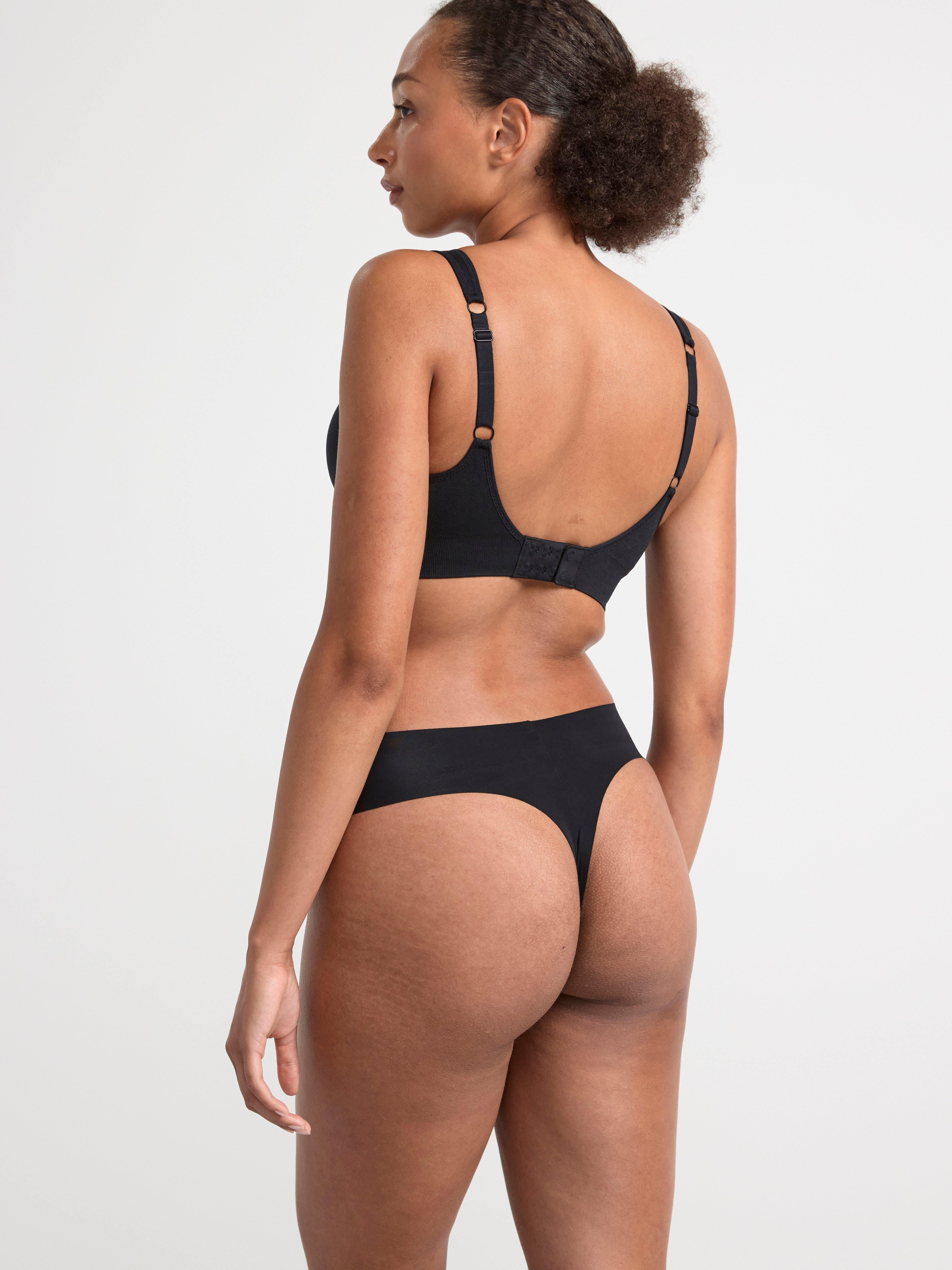 2-pack thong high waist sport Black