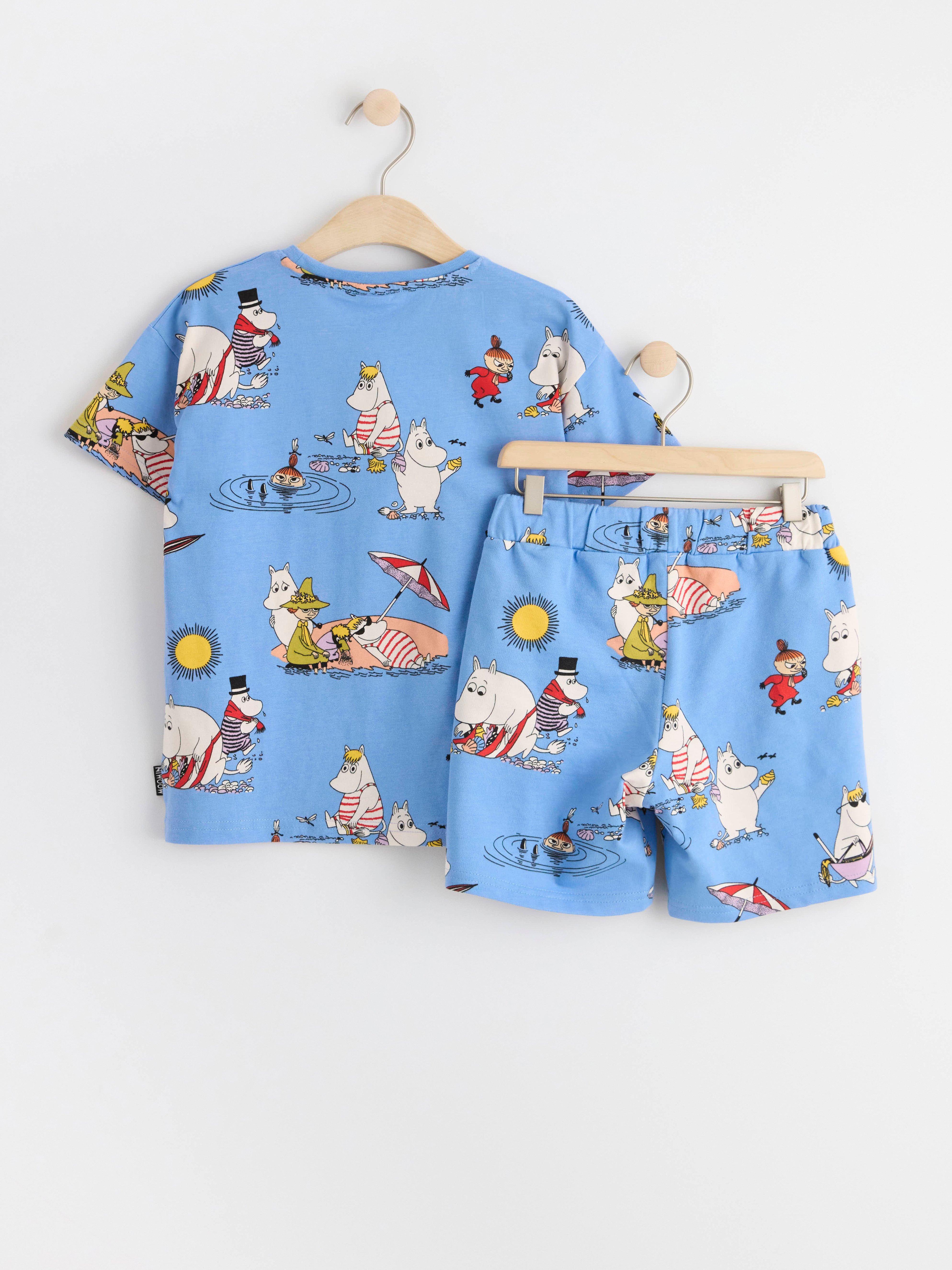Set with Moomin print Lt Dusty Blue