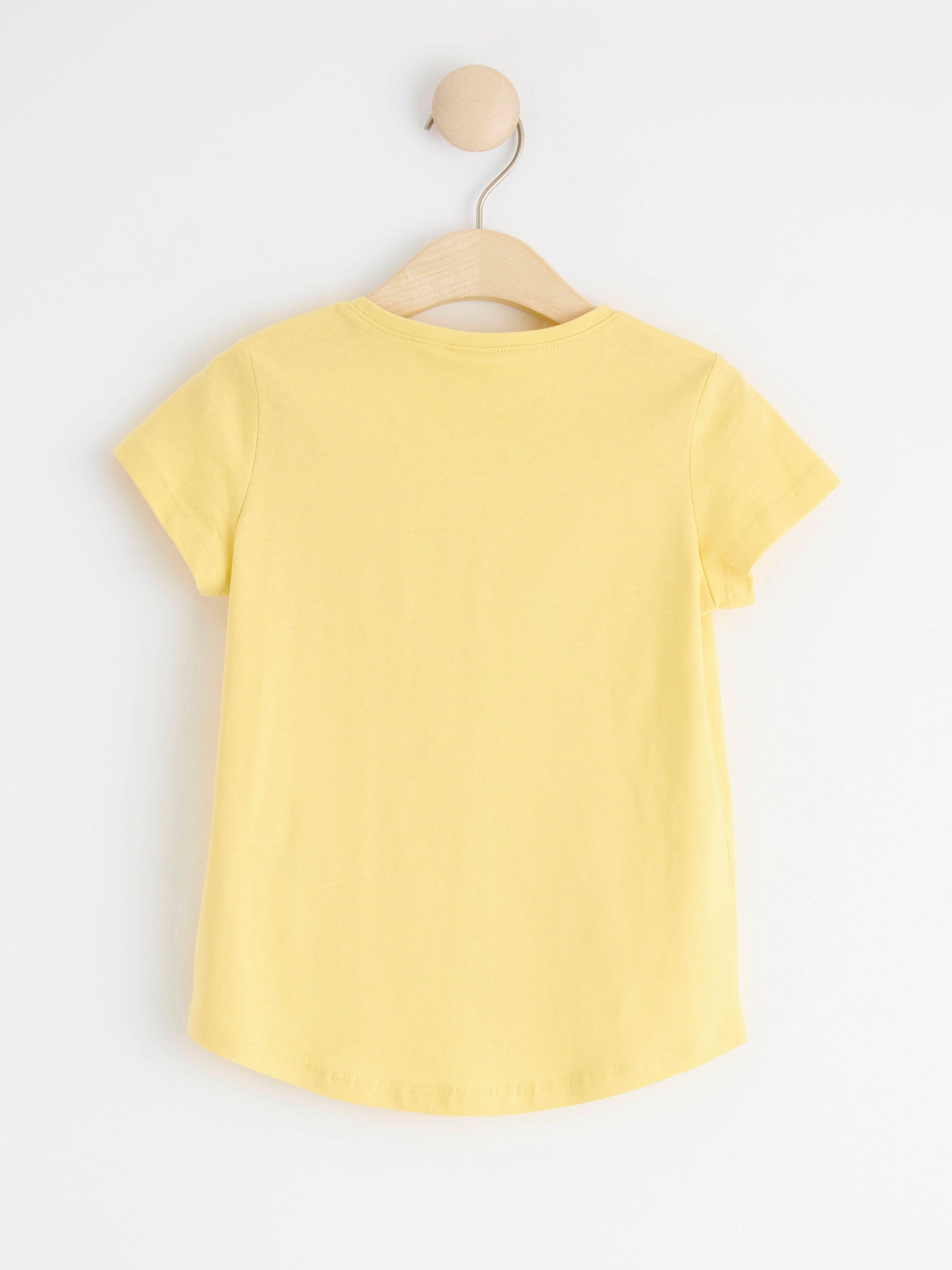 Short sleeve top with unicorn Light Yellow