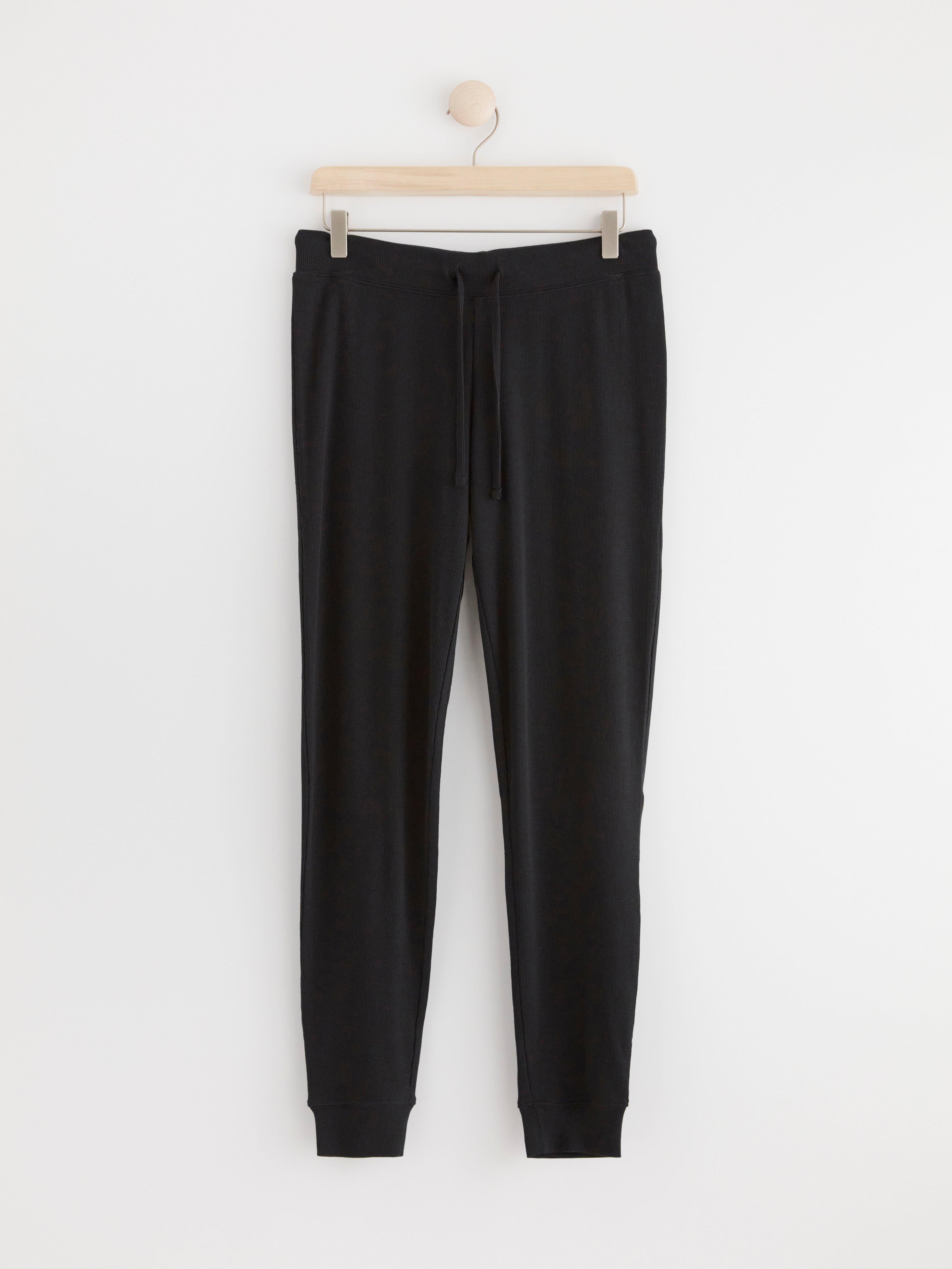 Ribbed pyjama trousers Black