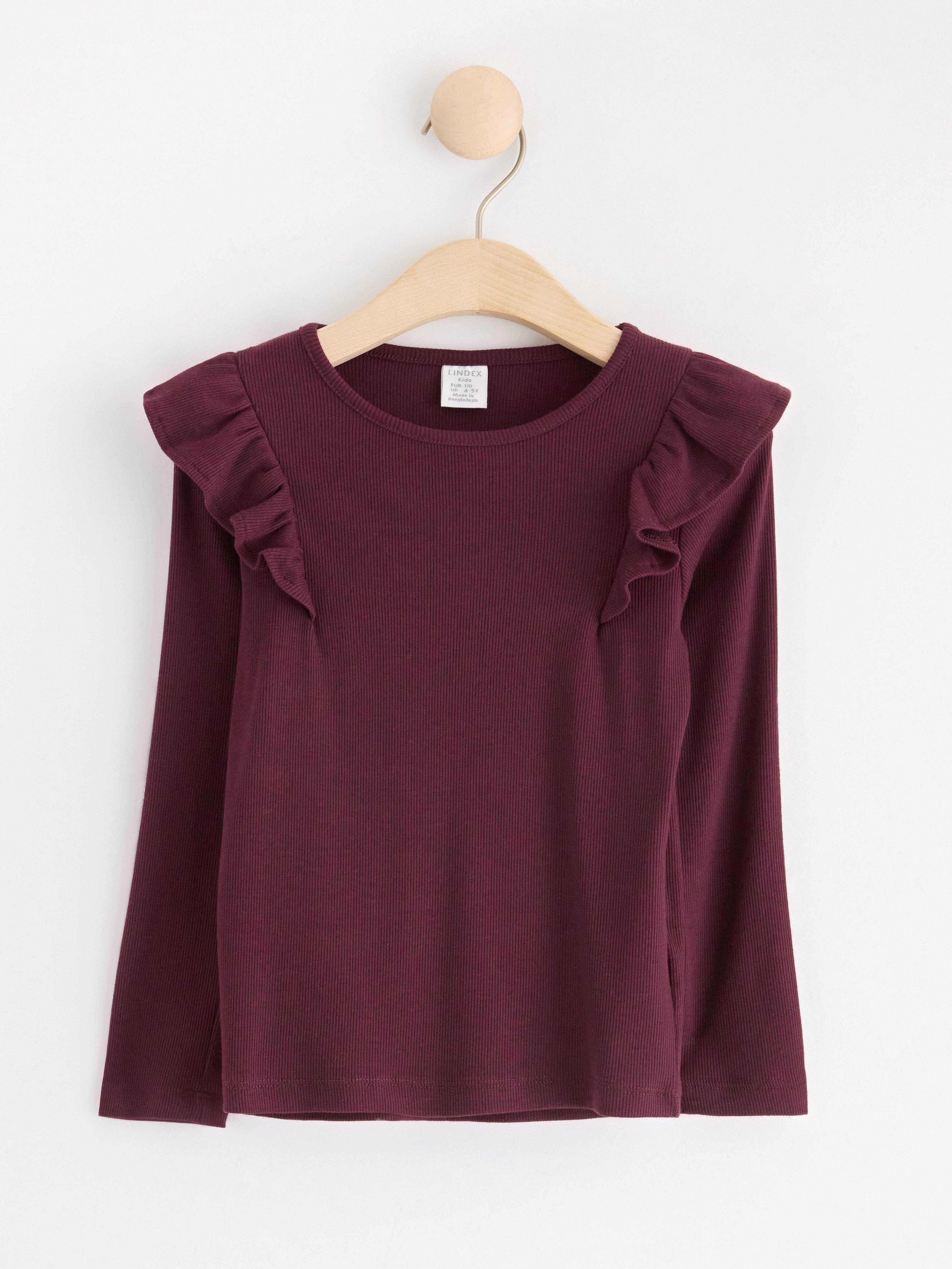 Long sleeve ribbed top Dark Lilac