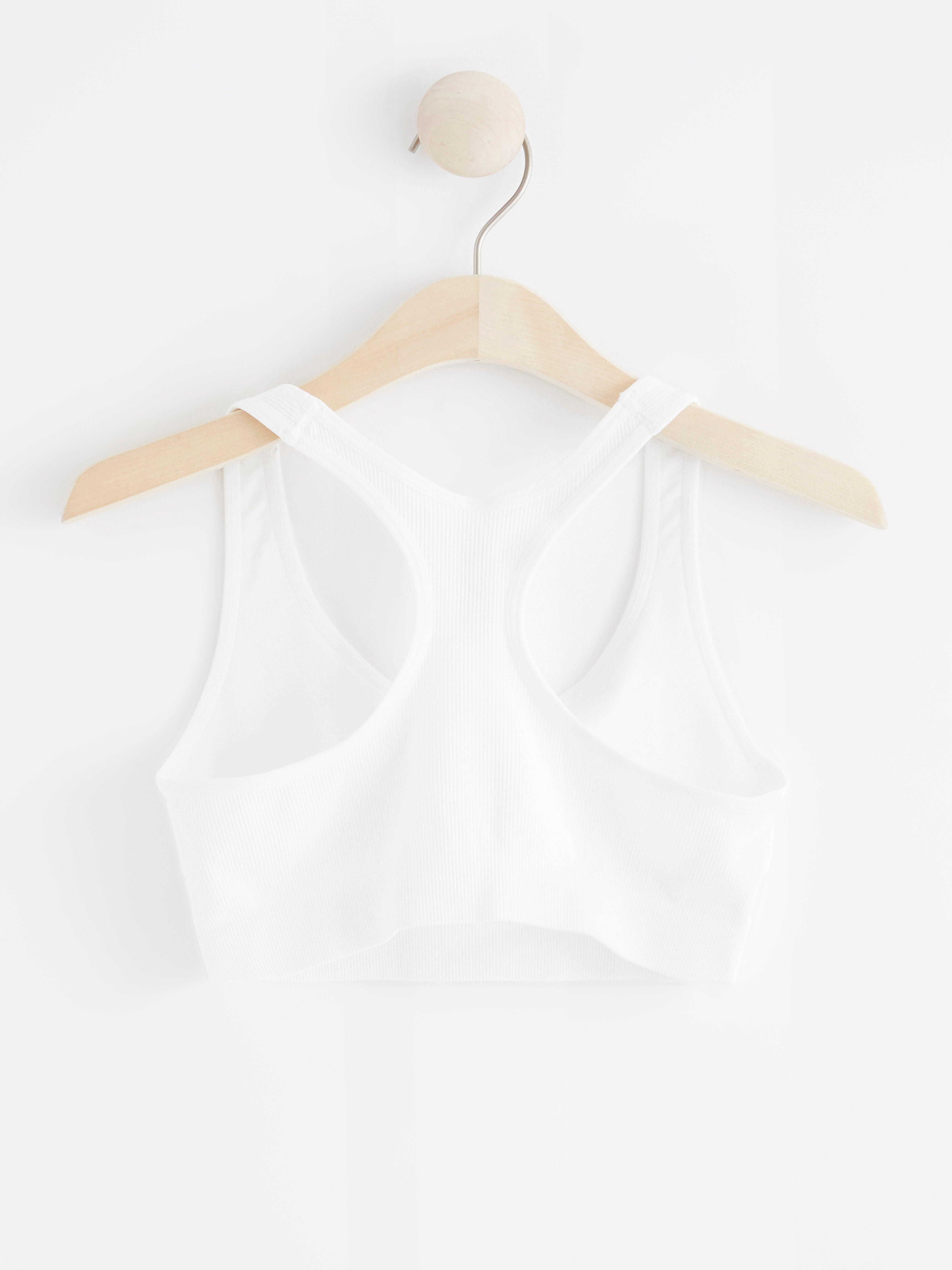Seamless ribbed soft bra White