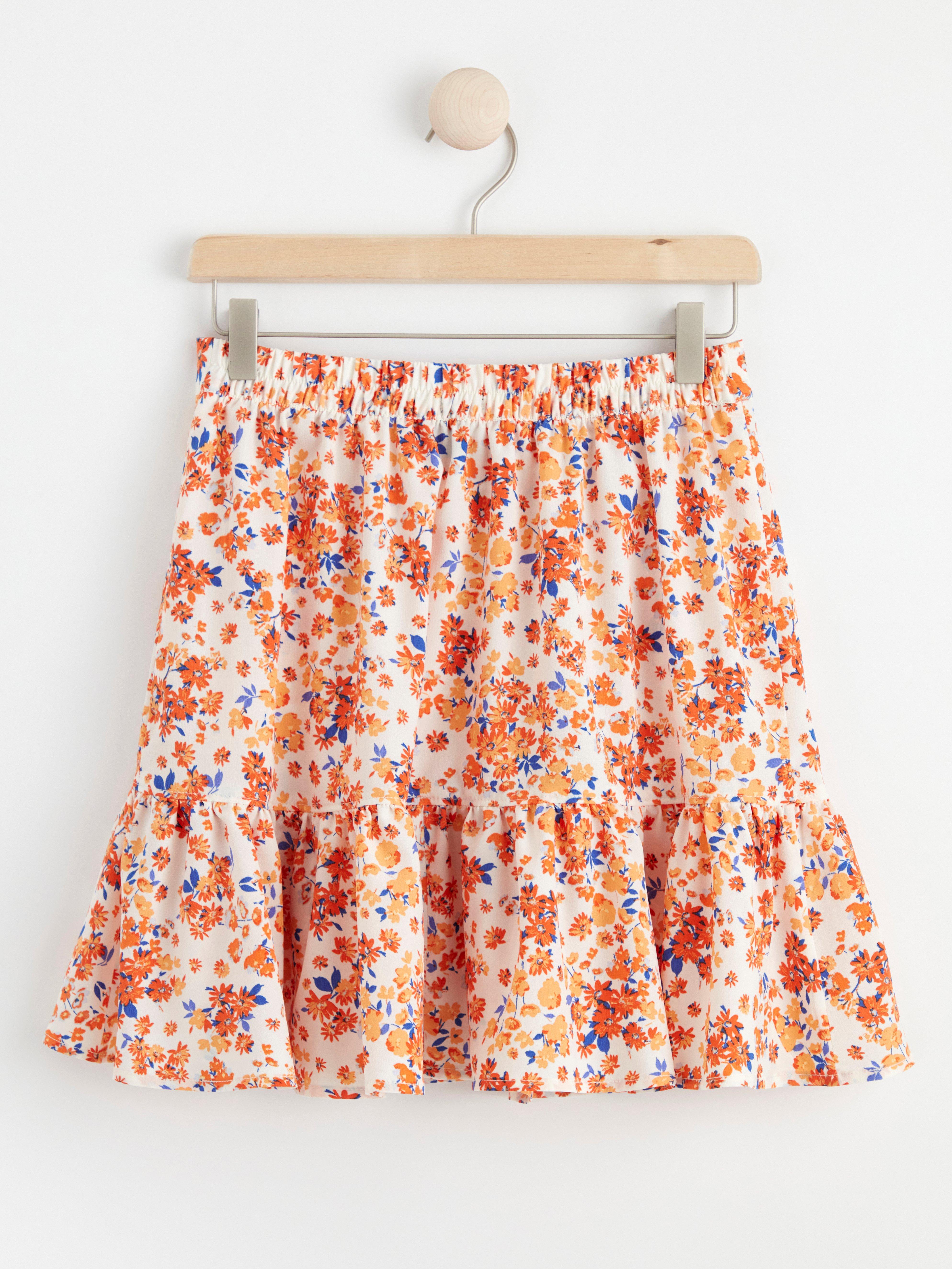 Mini skirt with flounces Orange