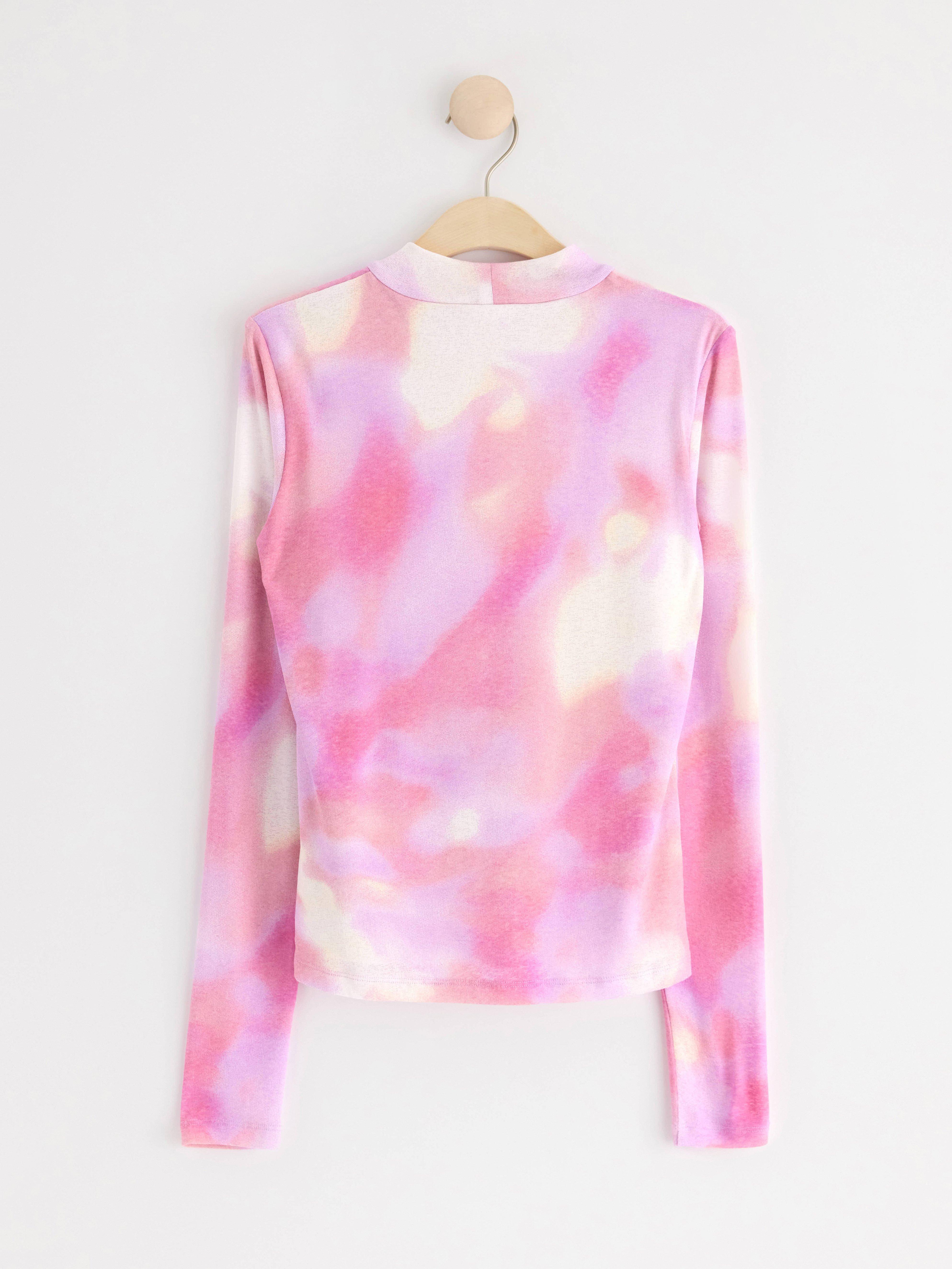 Long sleeve top with allover pattern Pink
