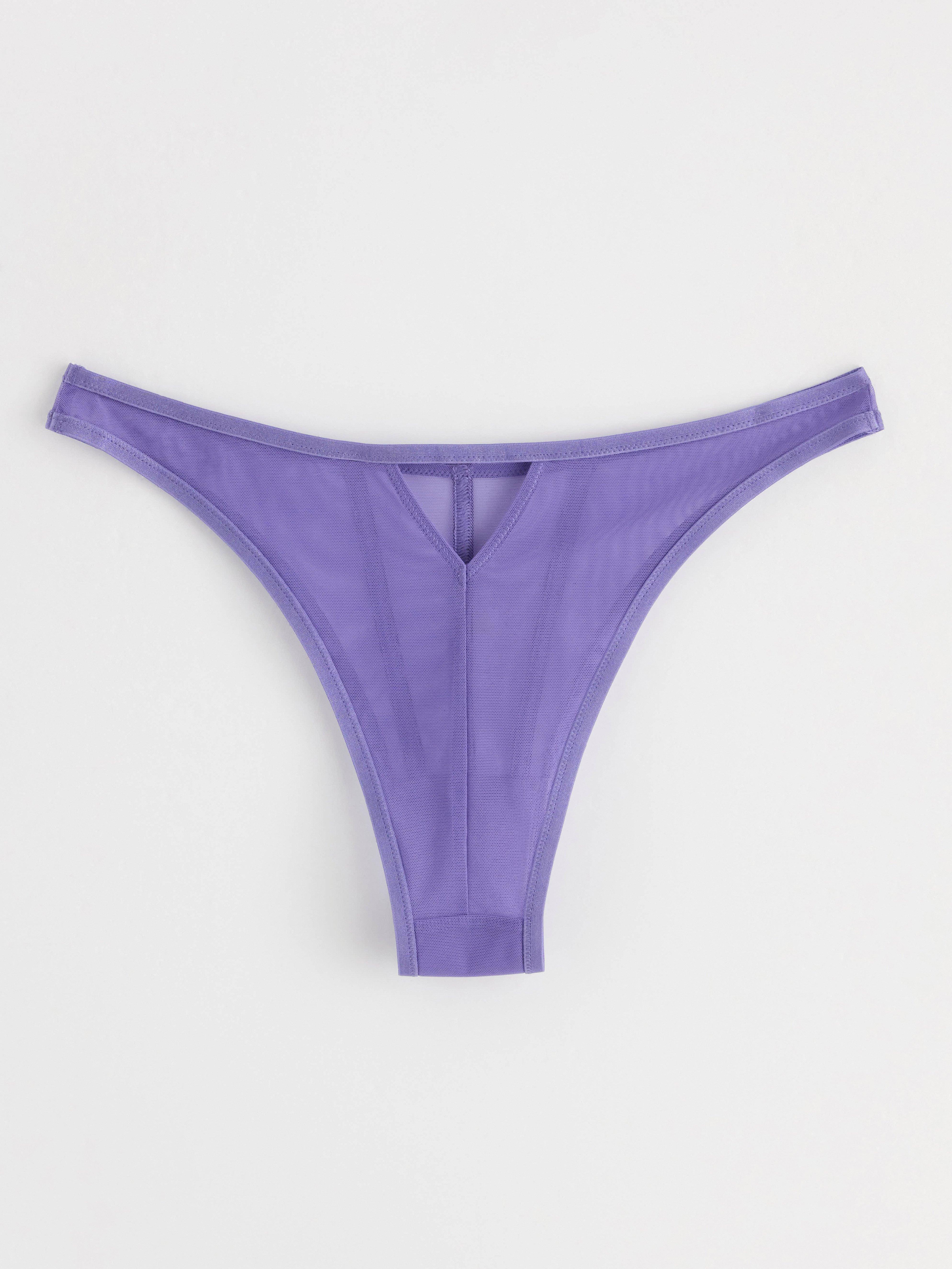 Brazilian regular briefs in mesh Lilac