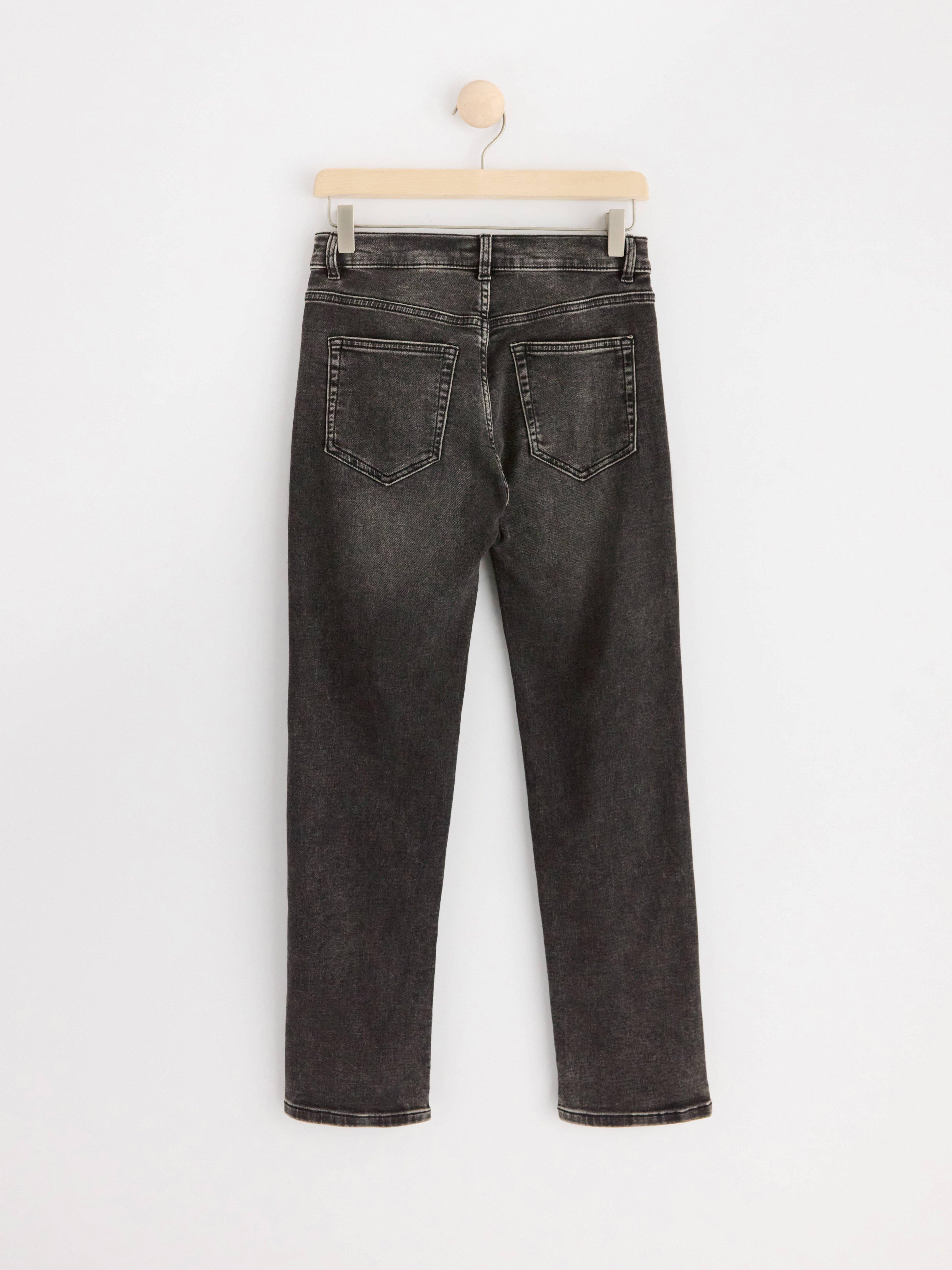 STAFFAN Straight regular waist super stretch jersey jeans Black