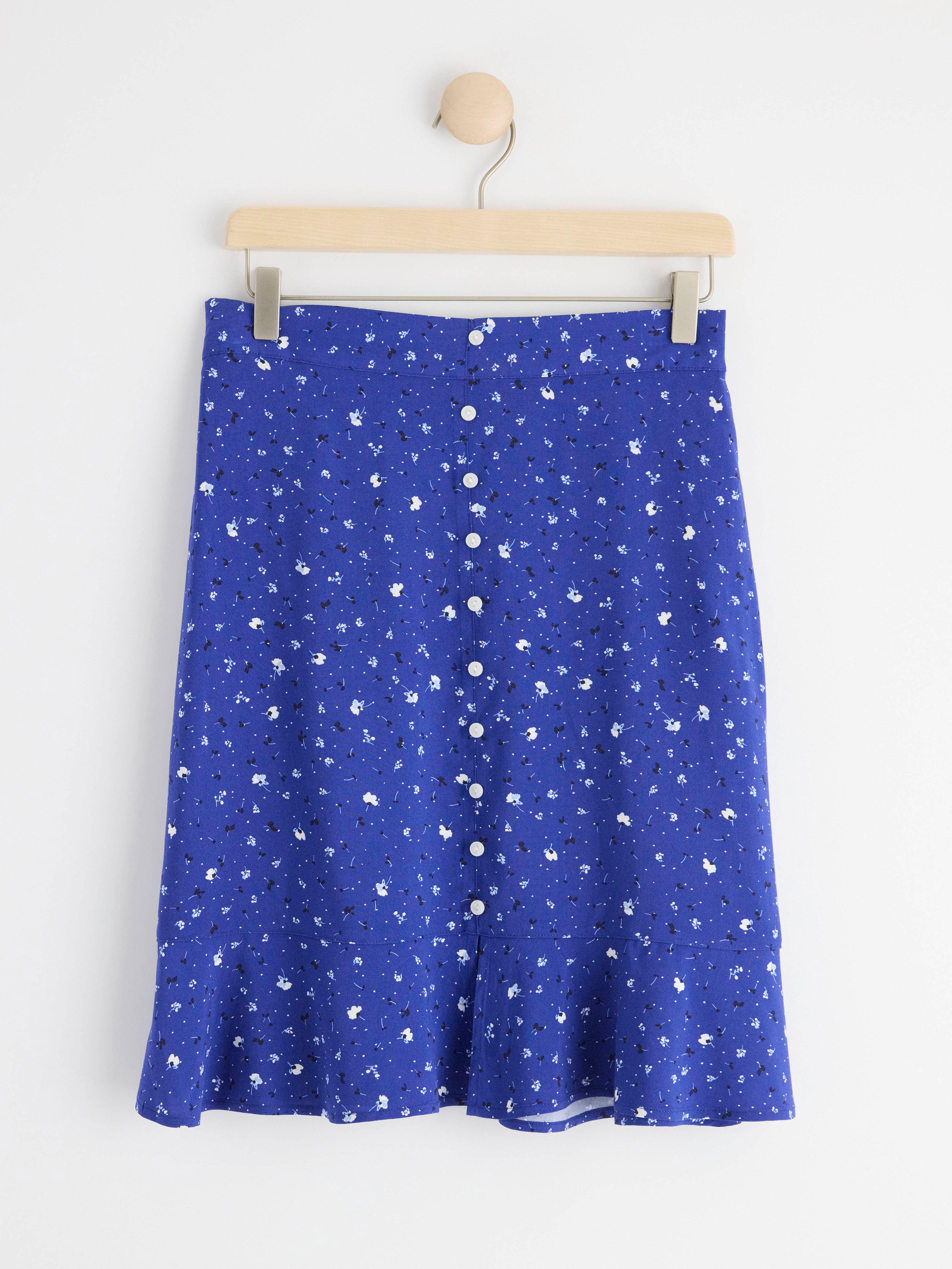 Floral mini skirt Blue