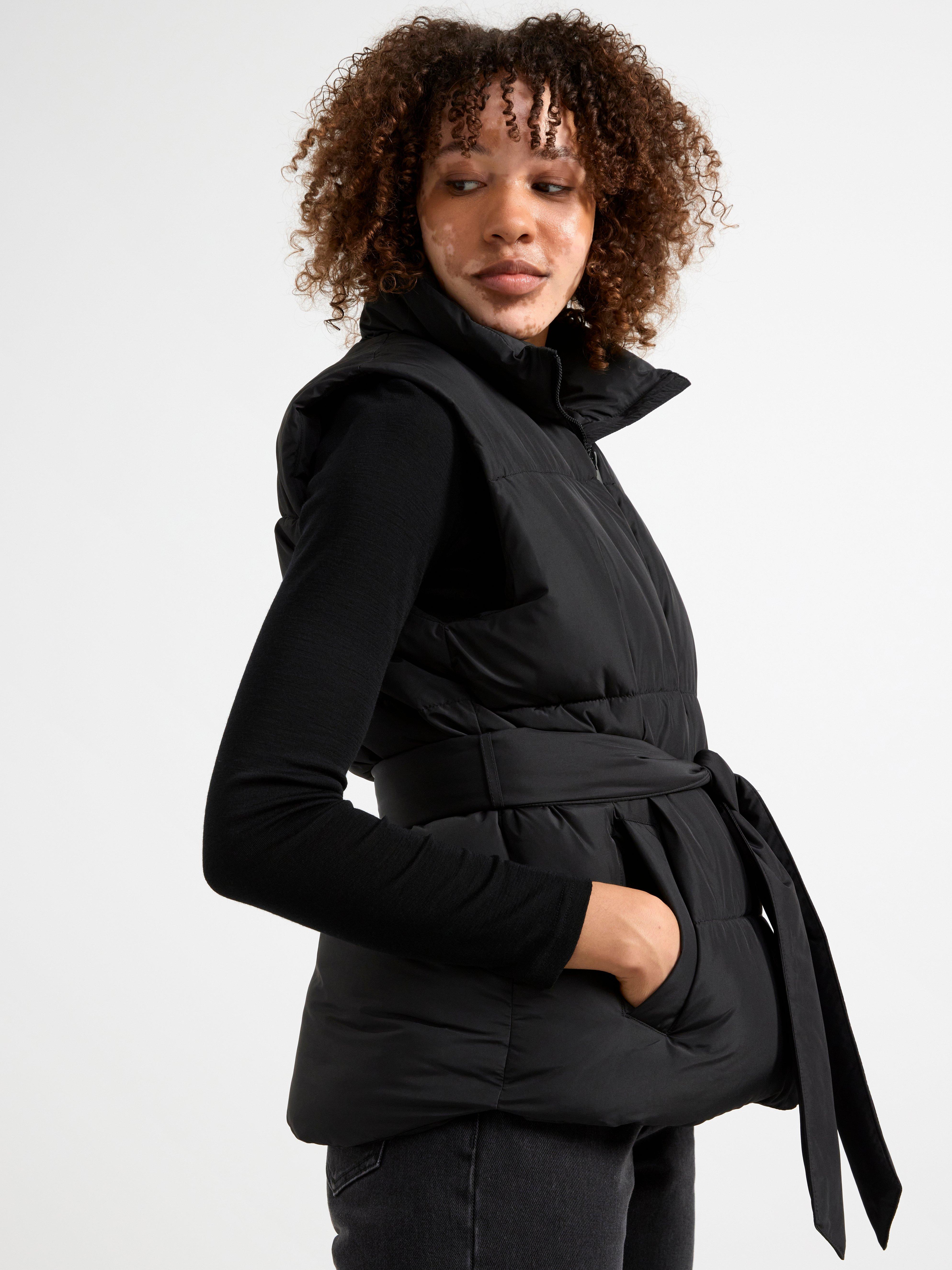 Water repellent padded gilet Black