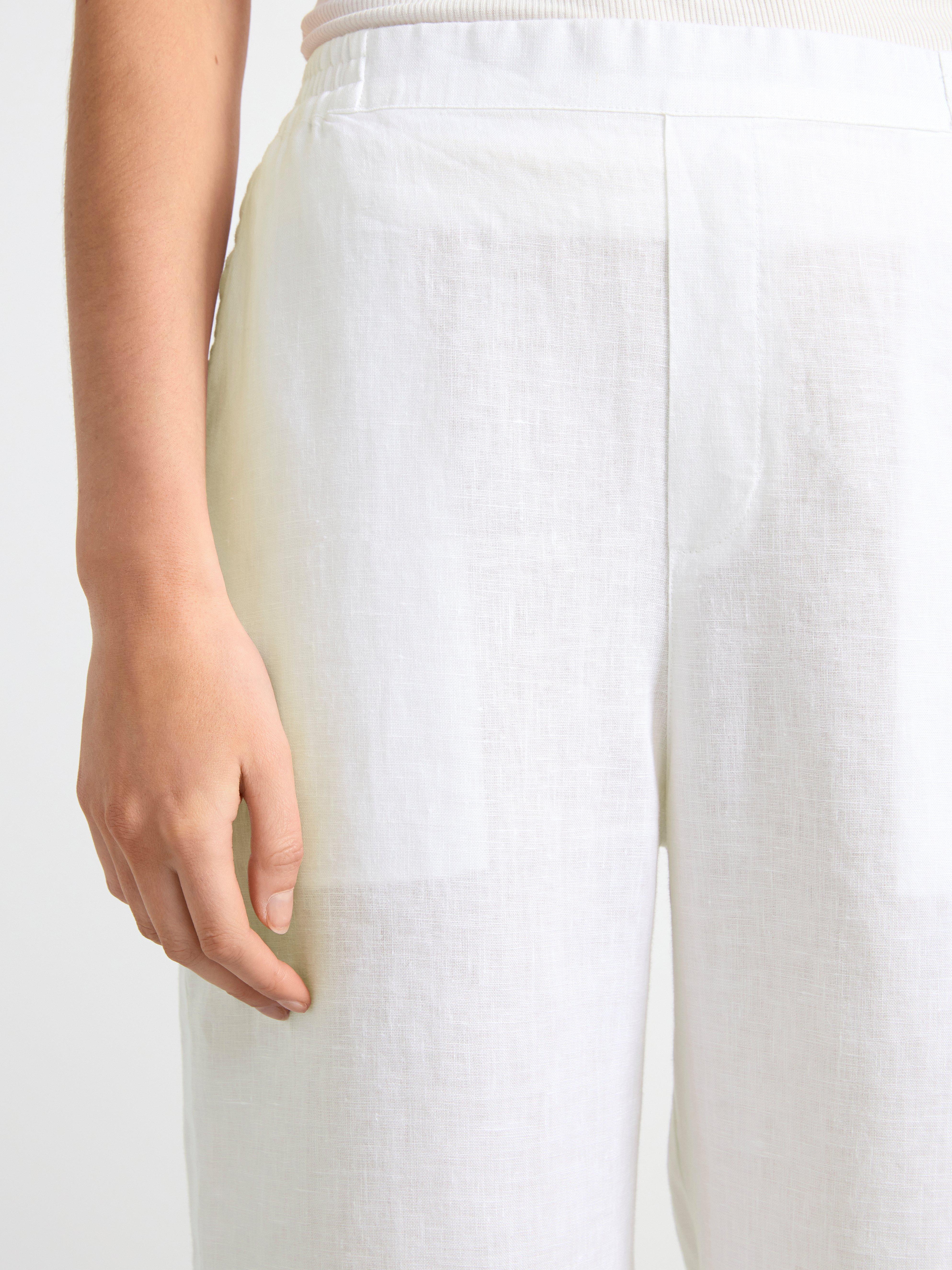 BELLA Straight linen trousers White