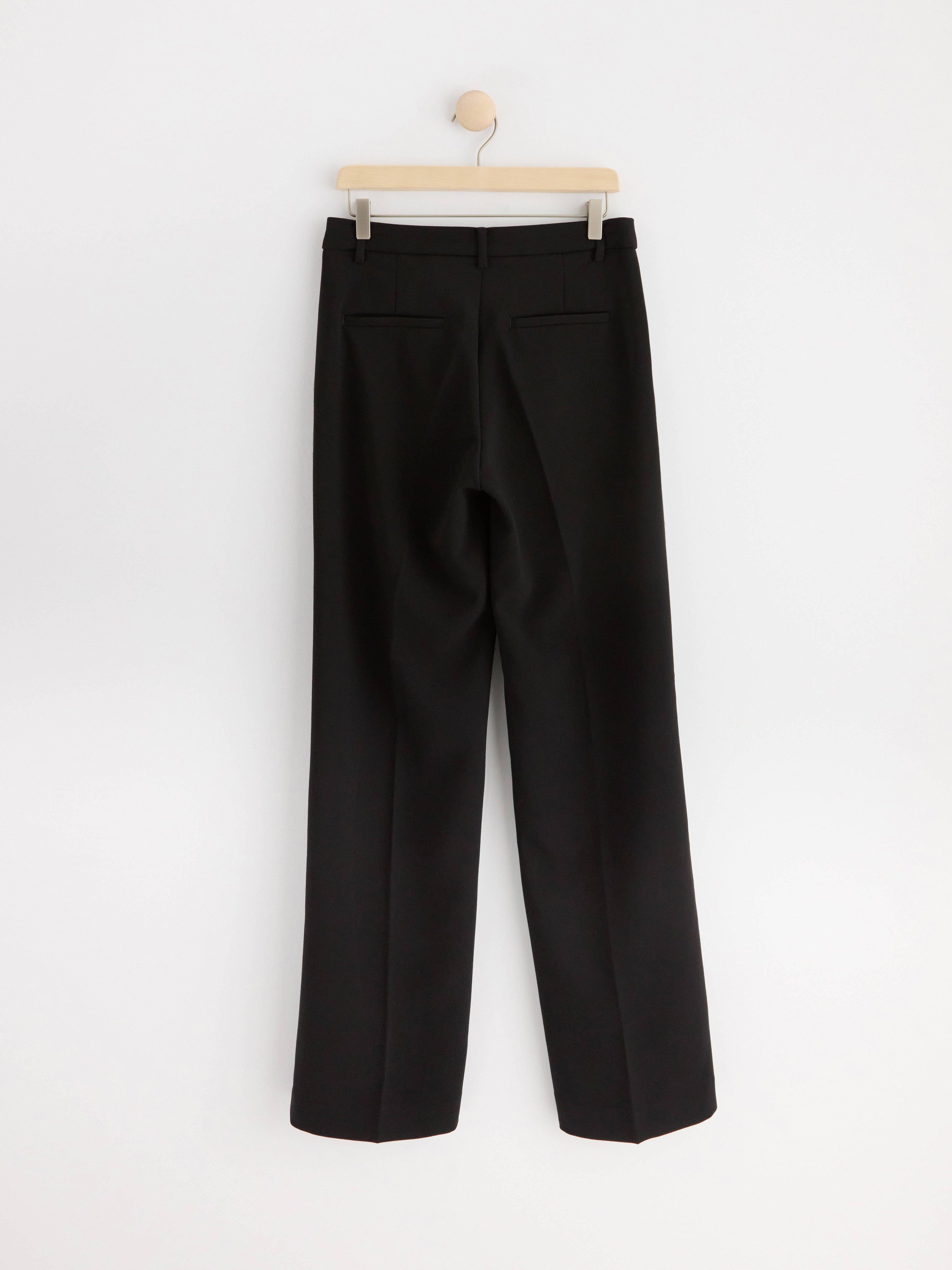 NOOR Straight trousers with extra long legs Black