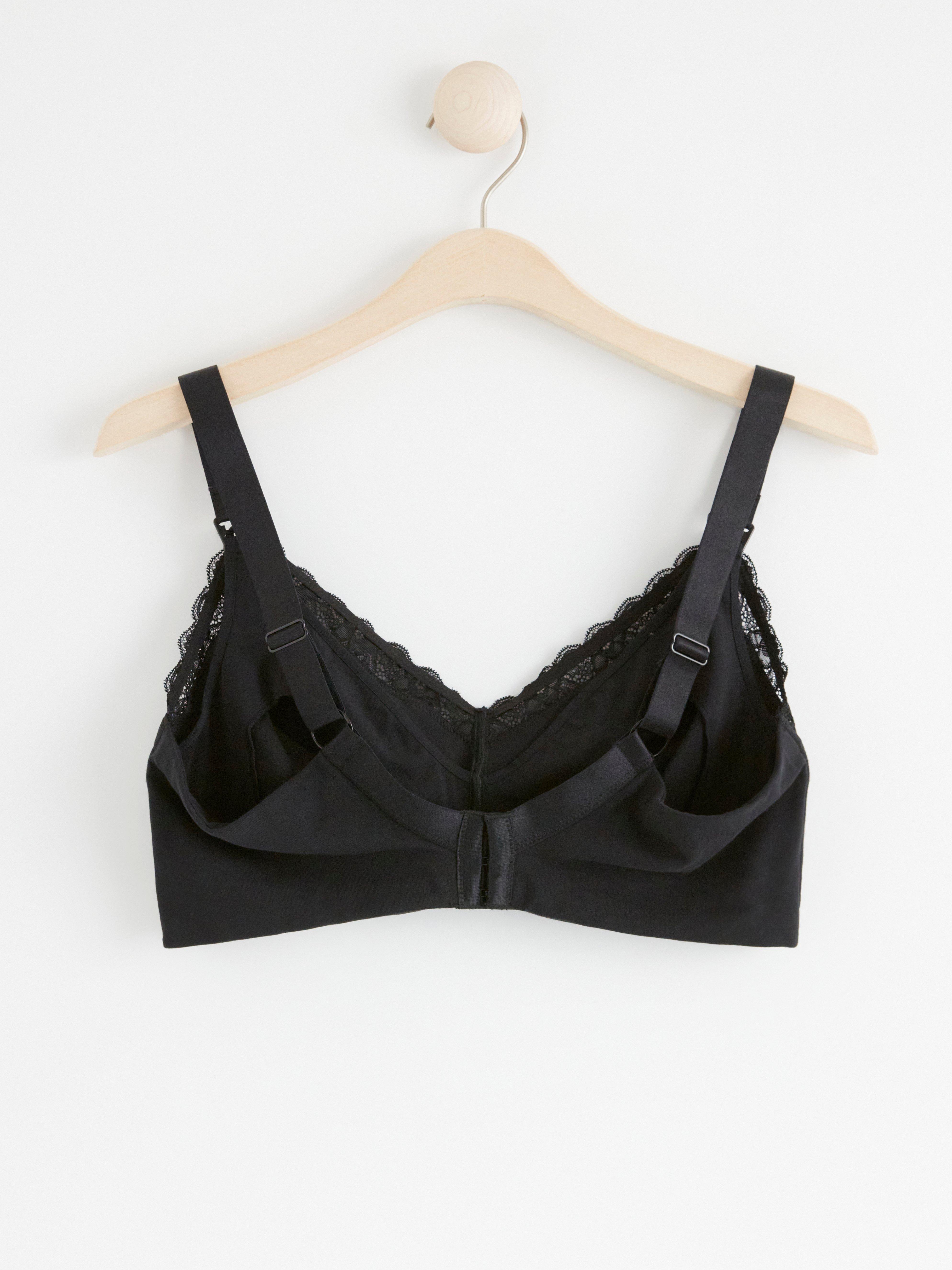 Nursing bra with lace Black