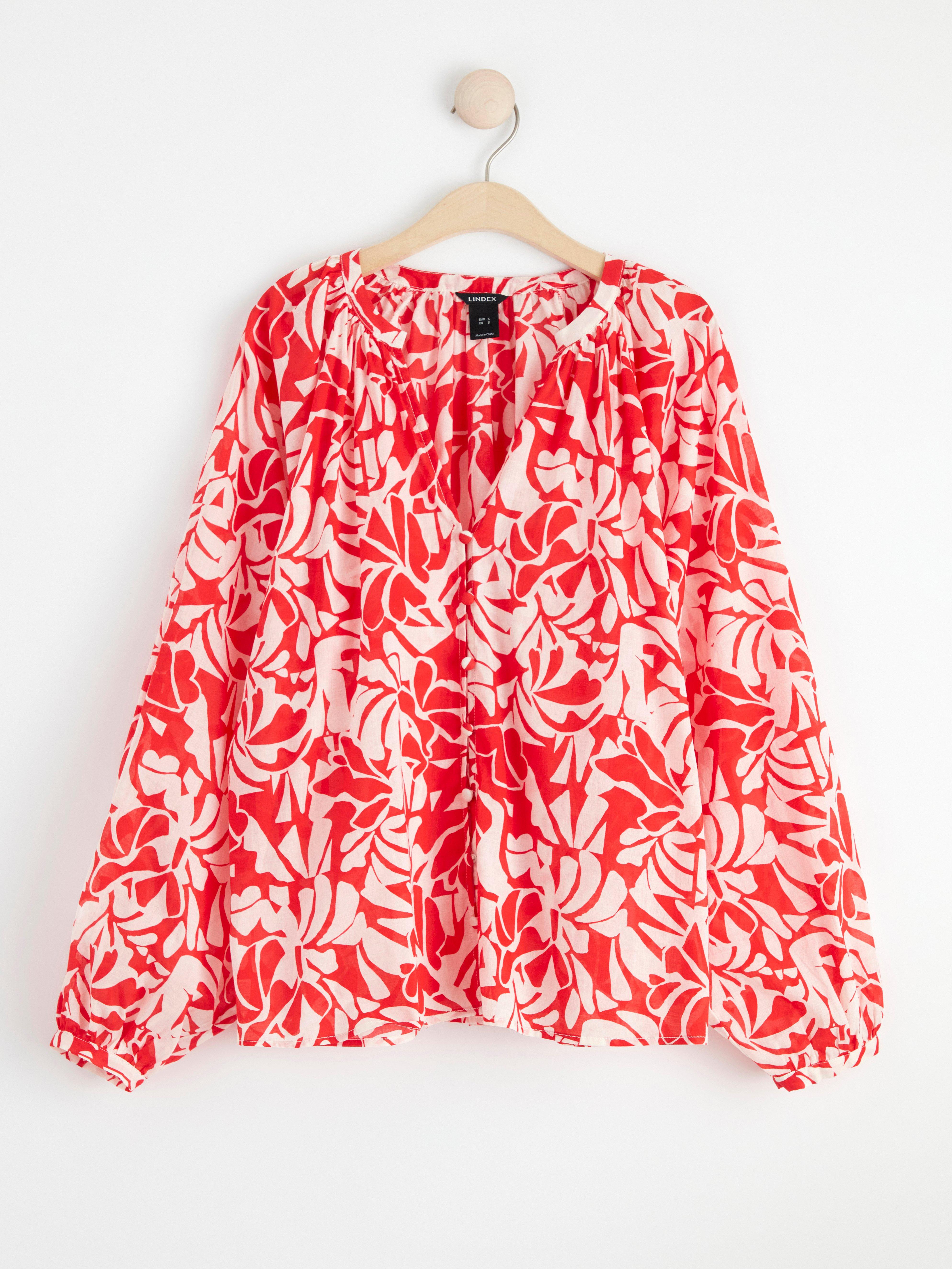 Long sleeve blouse red