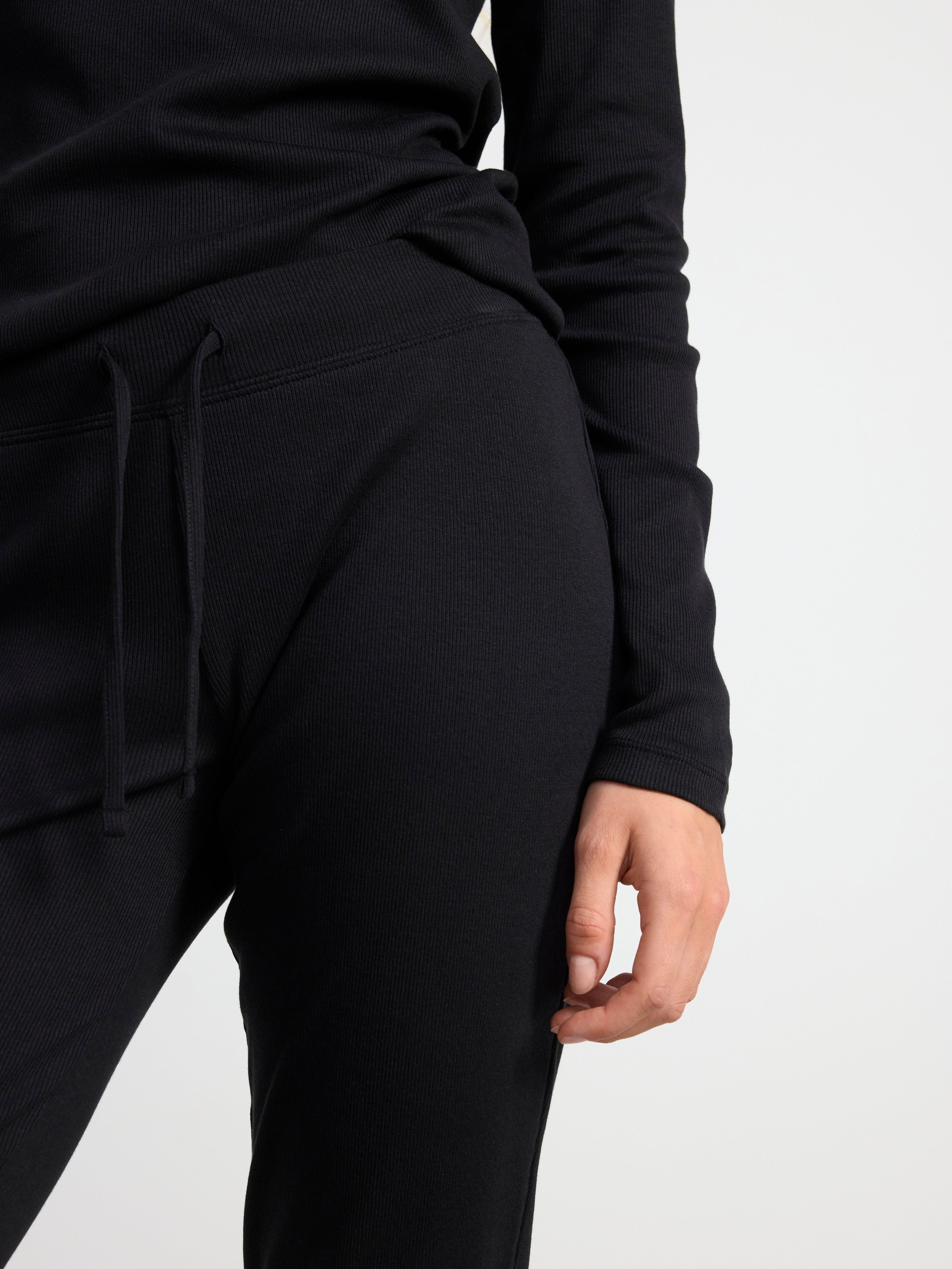 Ribbed pyjama trousers Black