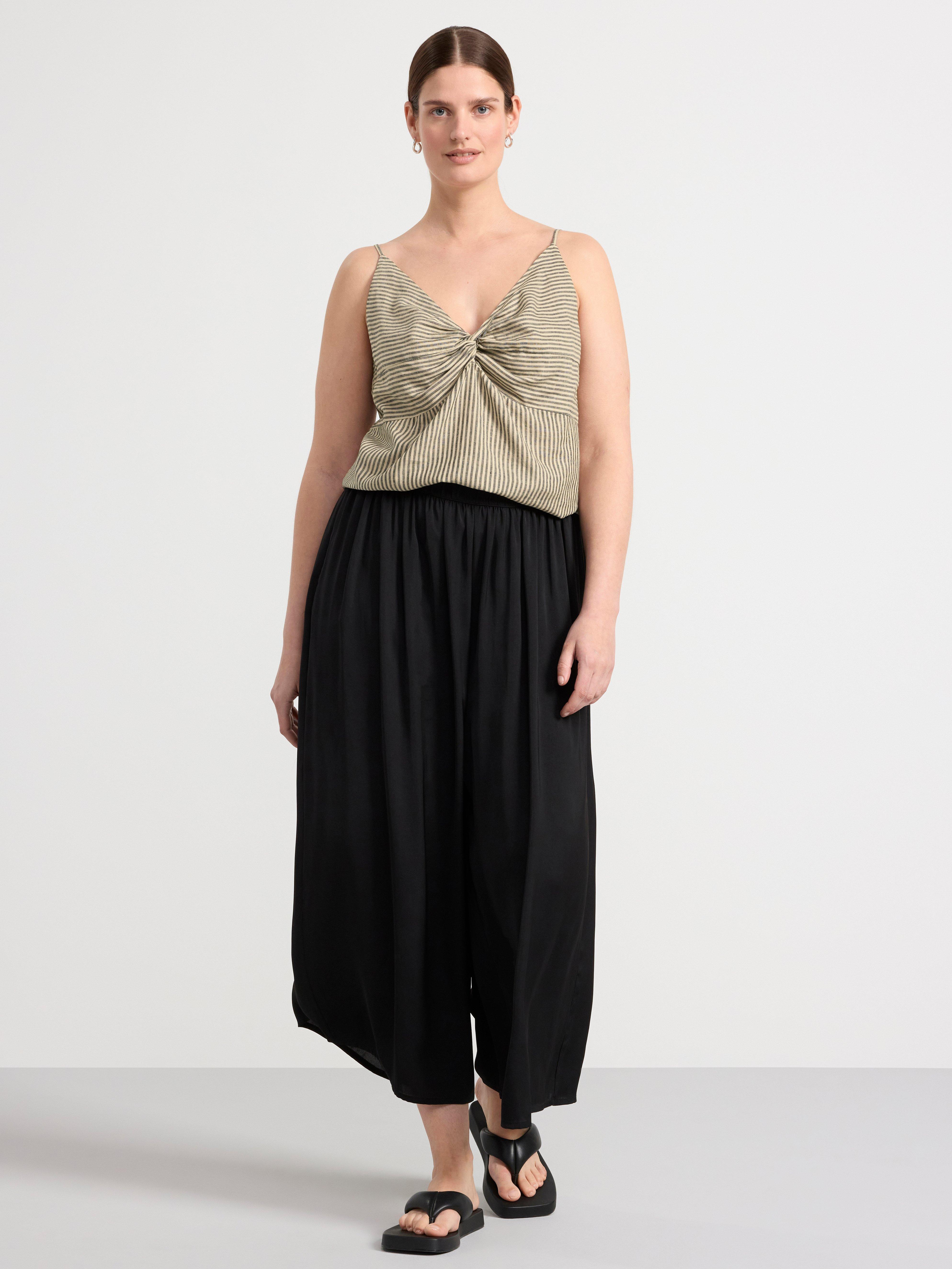 Linen blend cami top Beige