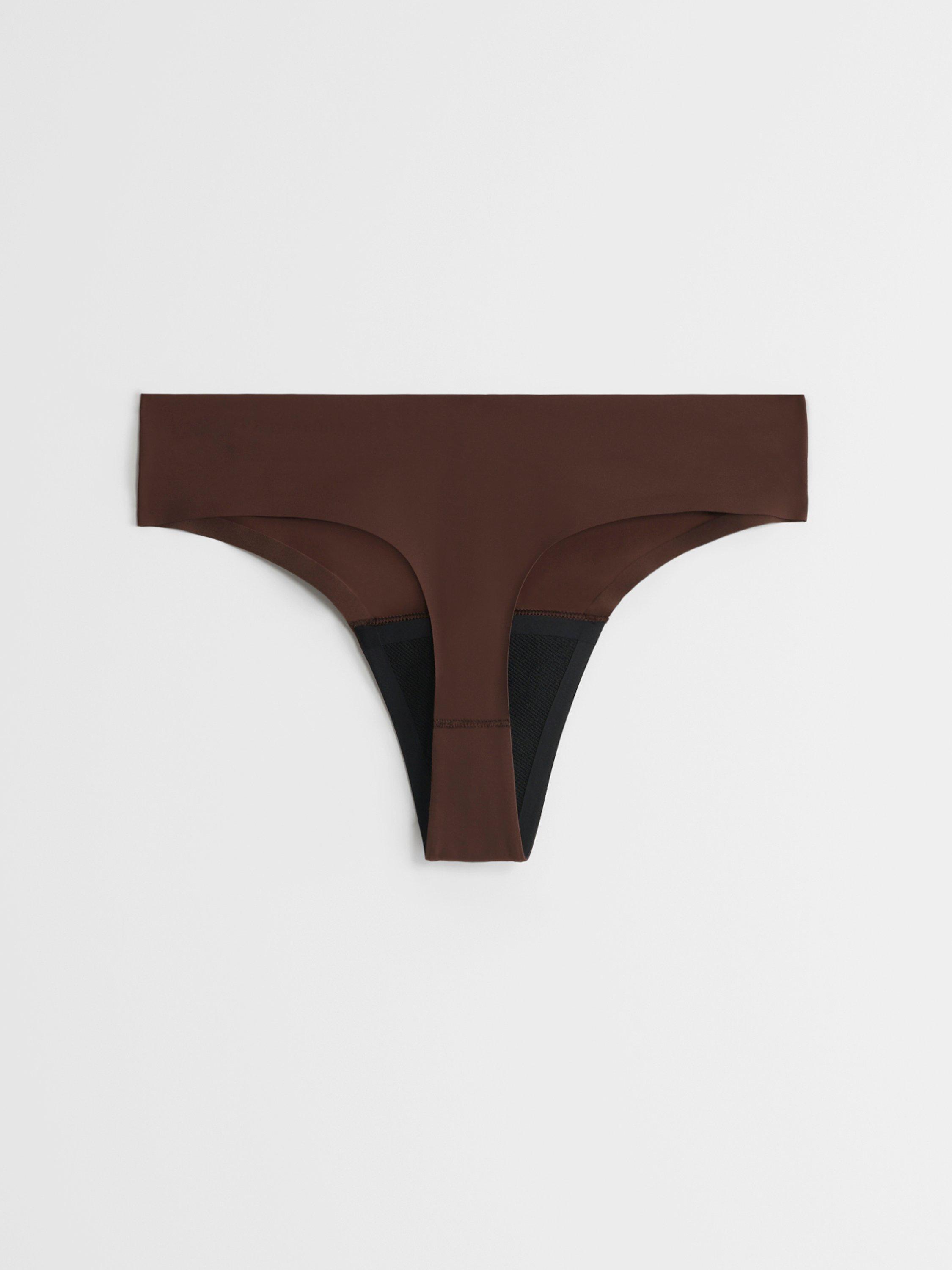 Engineered Thong Period Proof - Period Panty Light Absorbency DK Brown