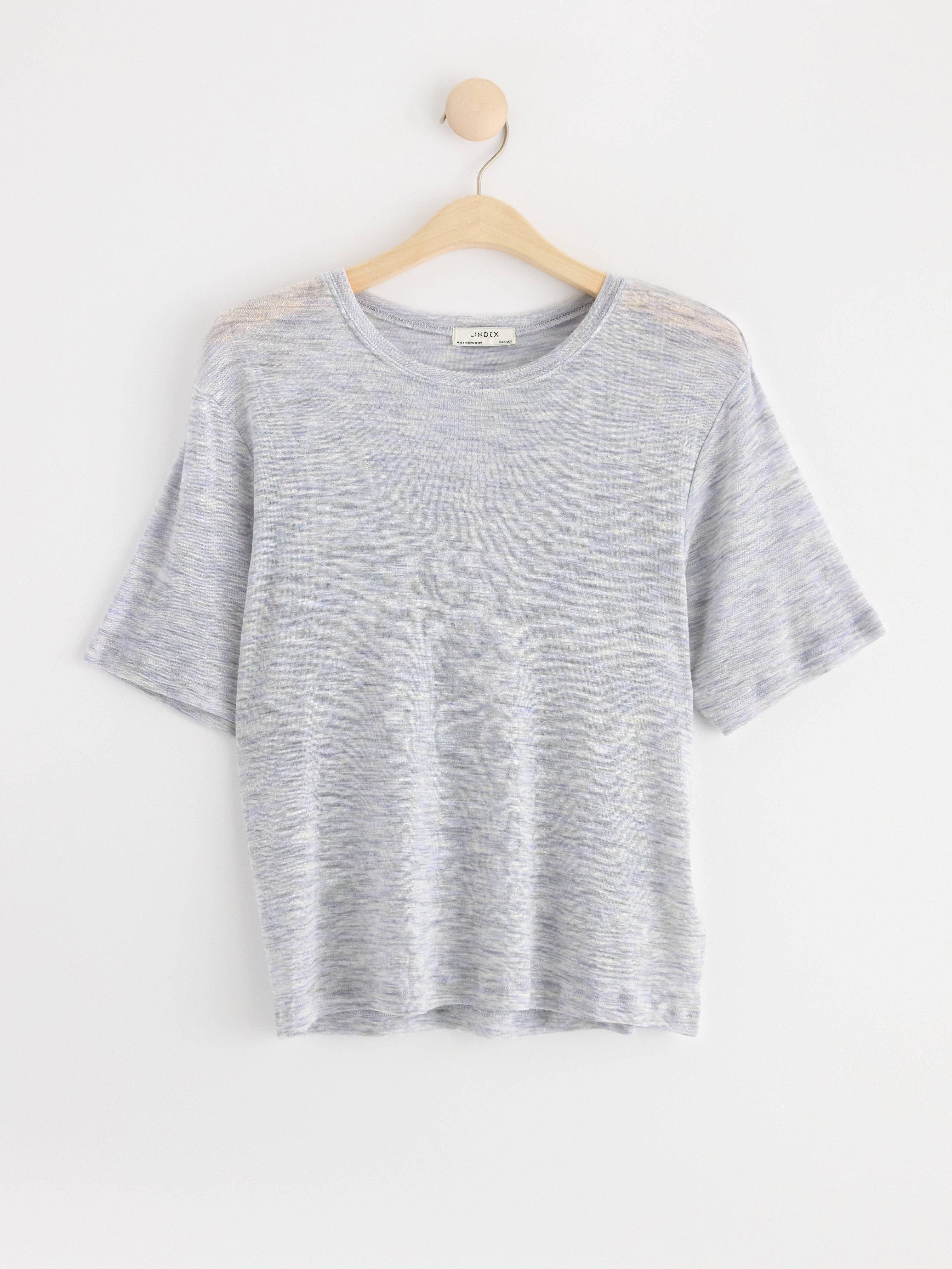 T-shirt in merino wool Light Grey Melange