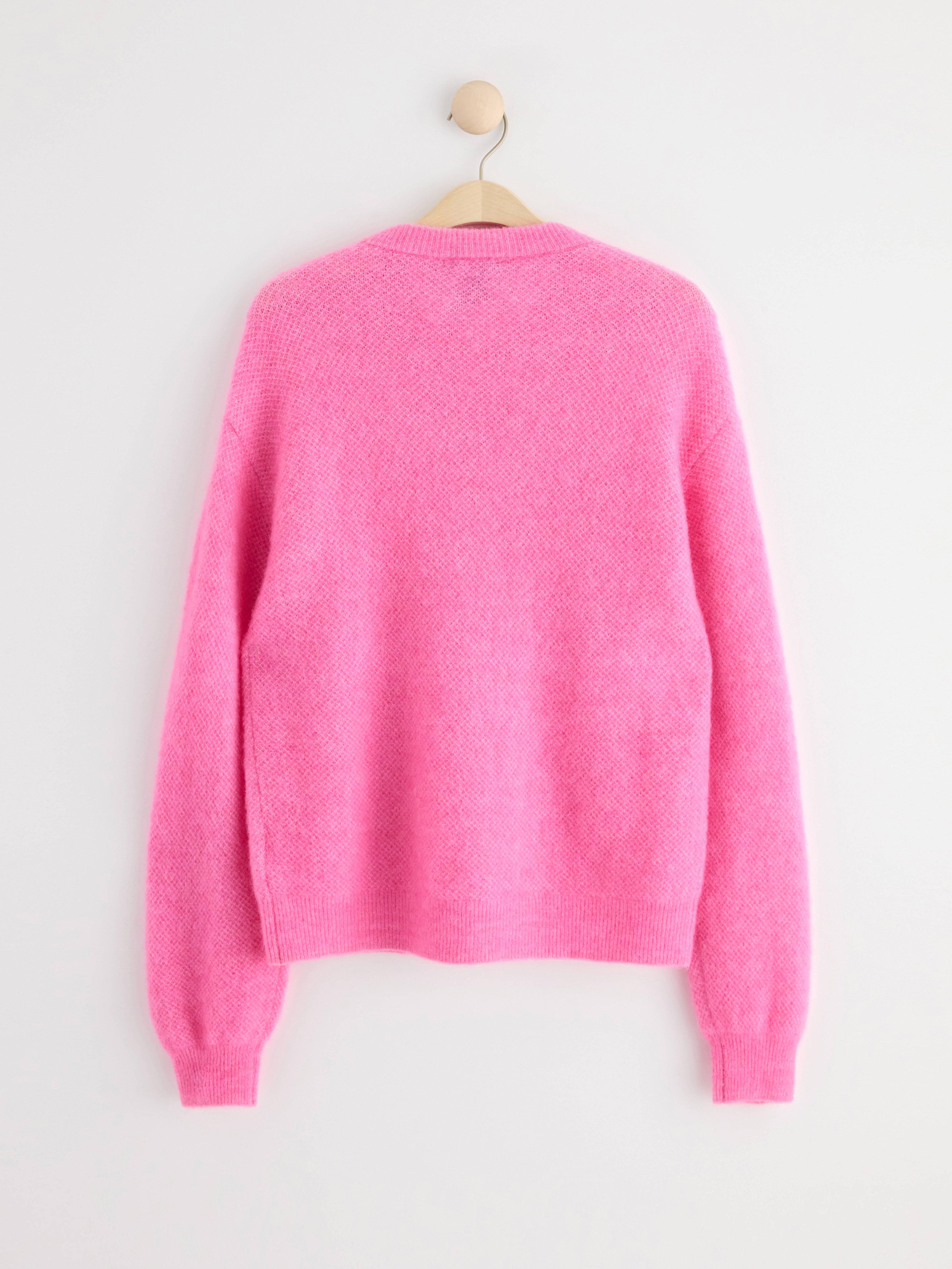Jumper in wool blend pink