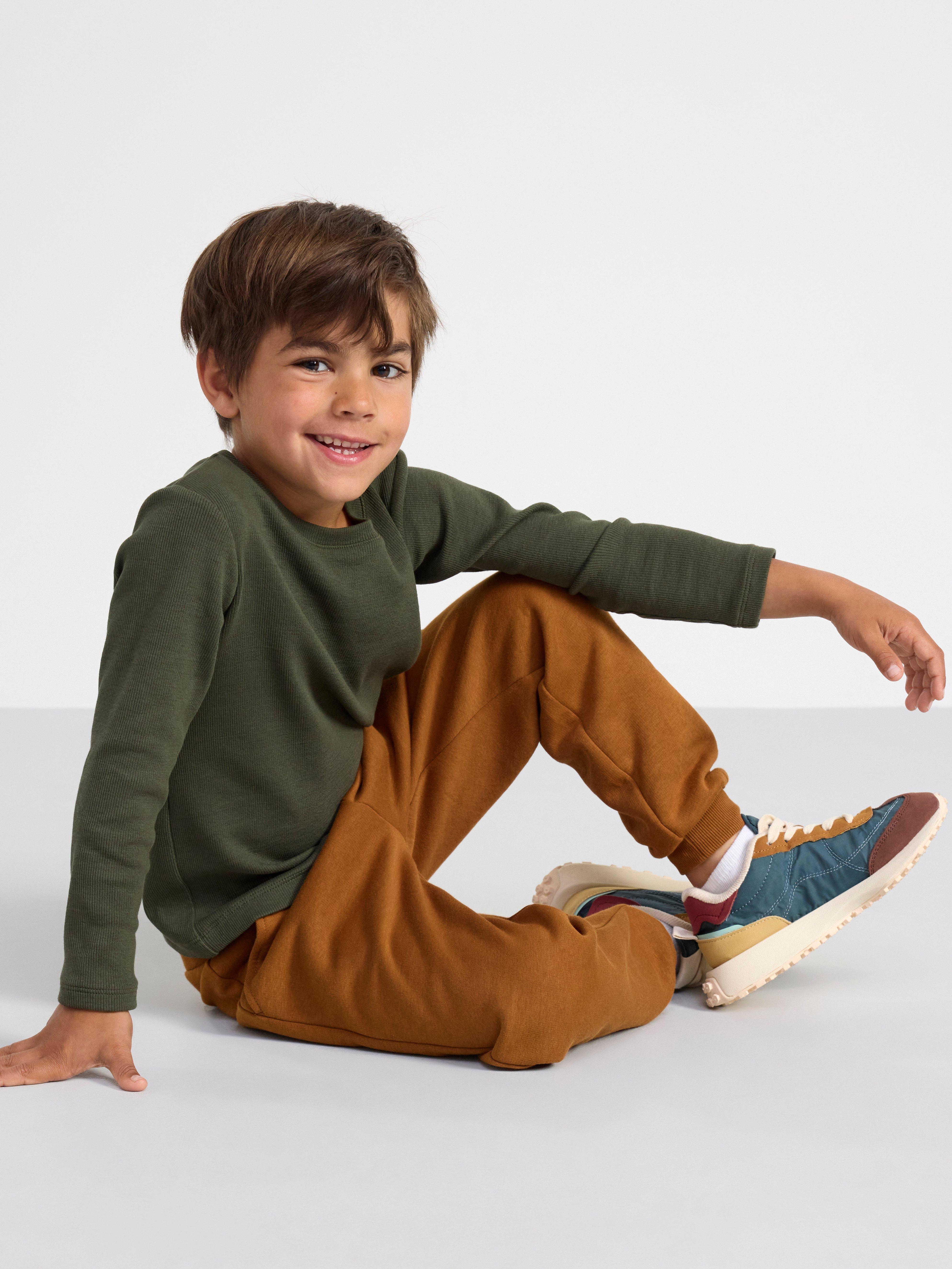 Joggers with brushed inside Brown