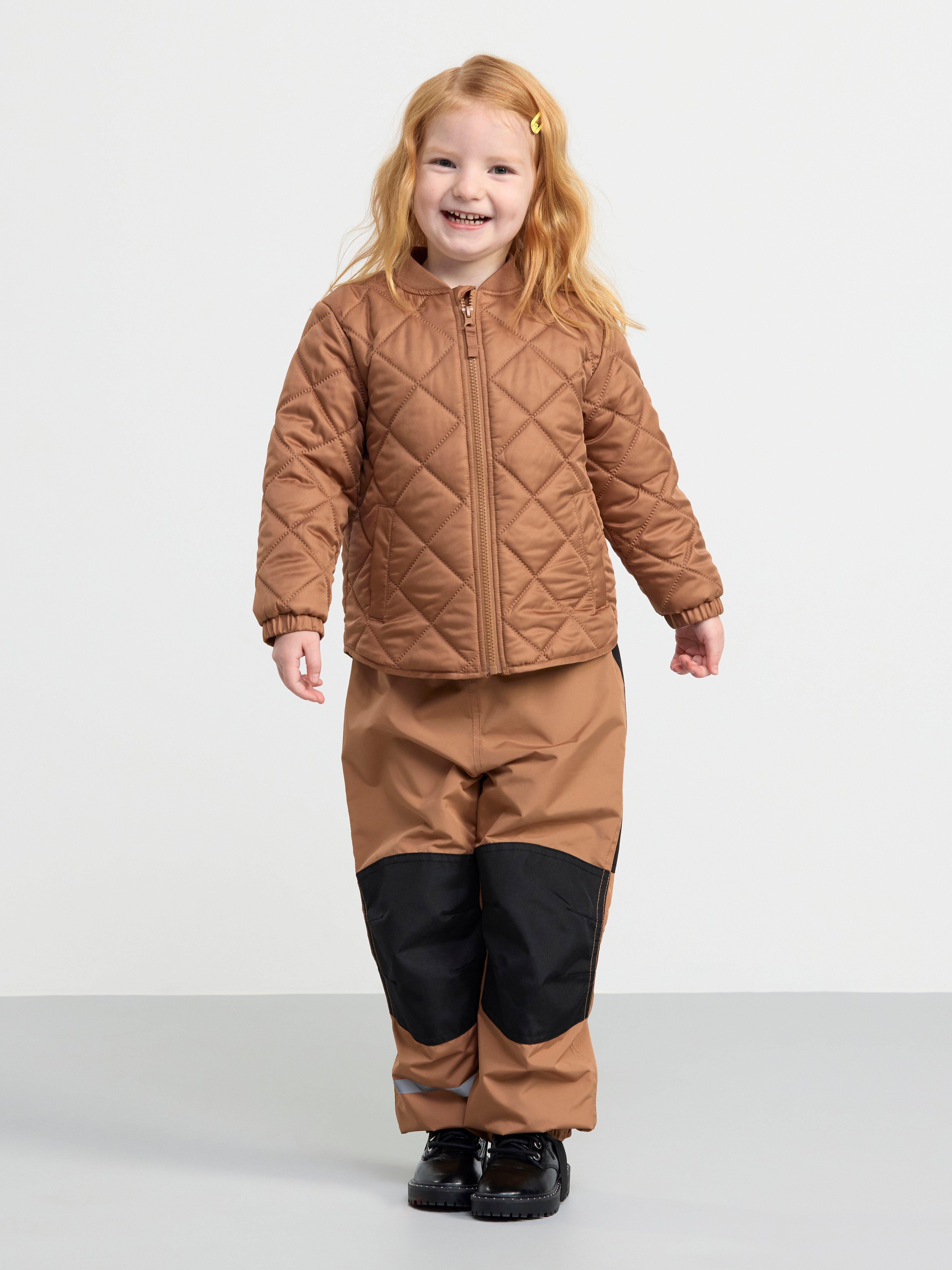 Water repellent quilted jacket Light brown