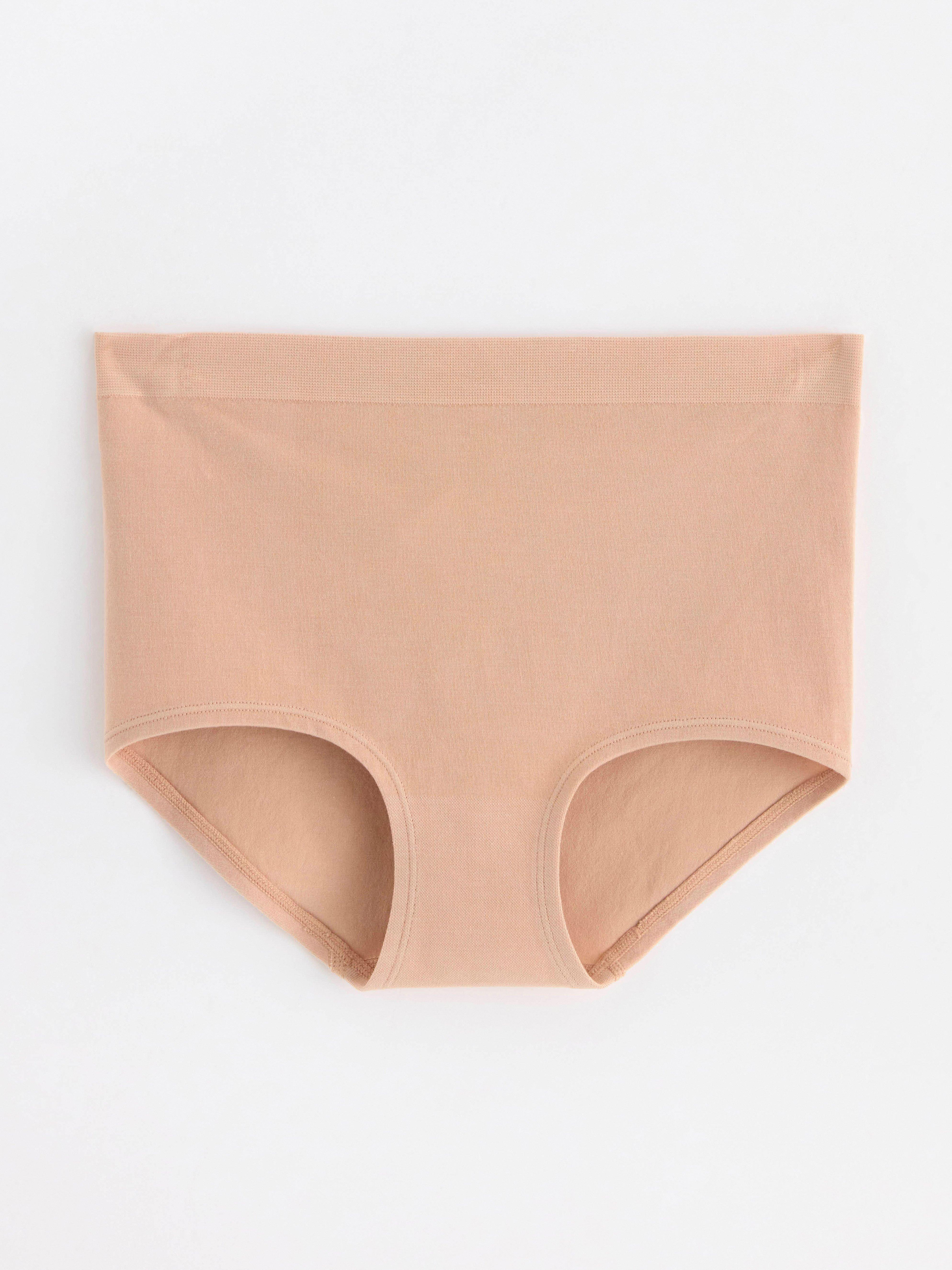 Seamless high waist briefs Beige