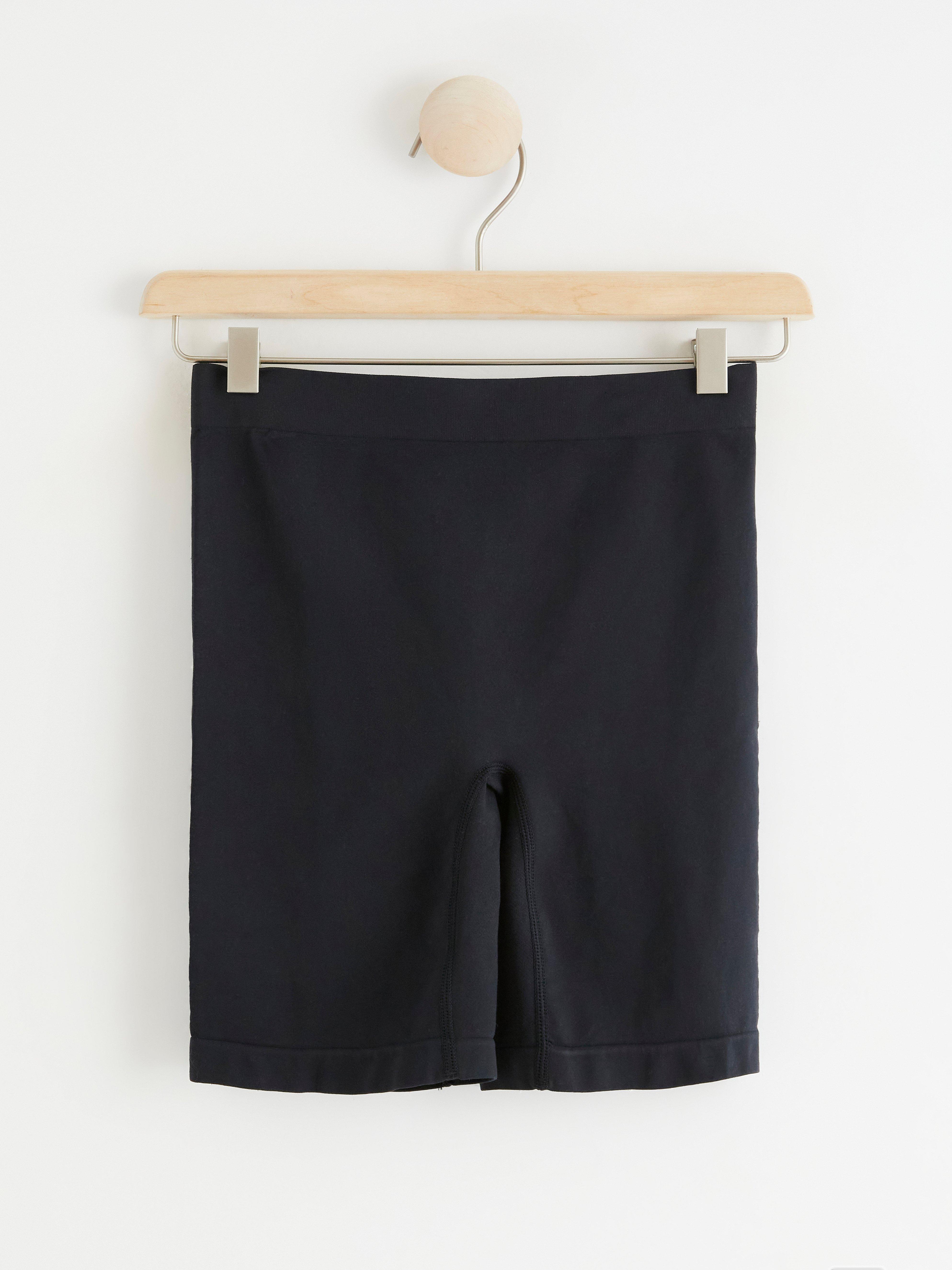 High waist seamless biker briefs Black