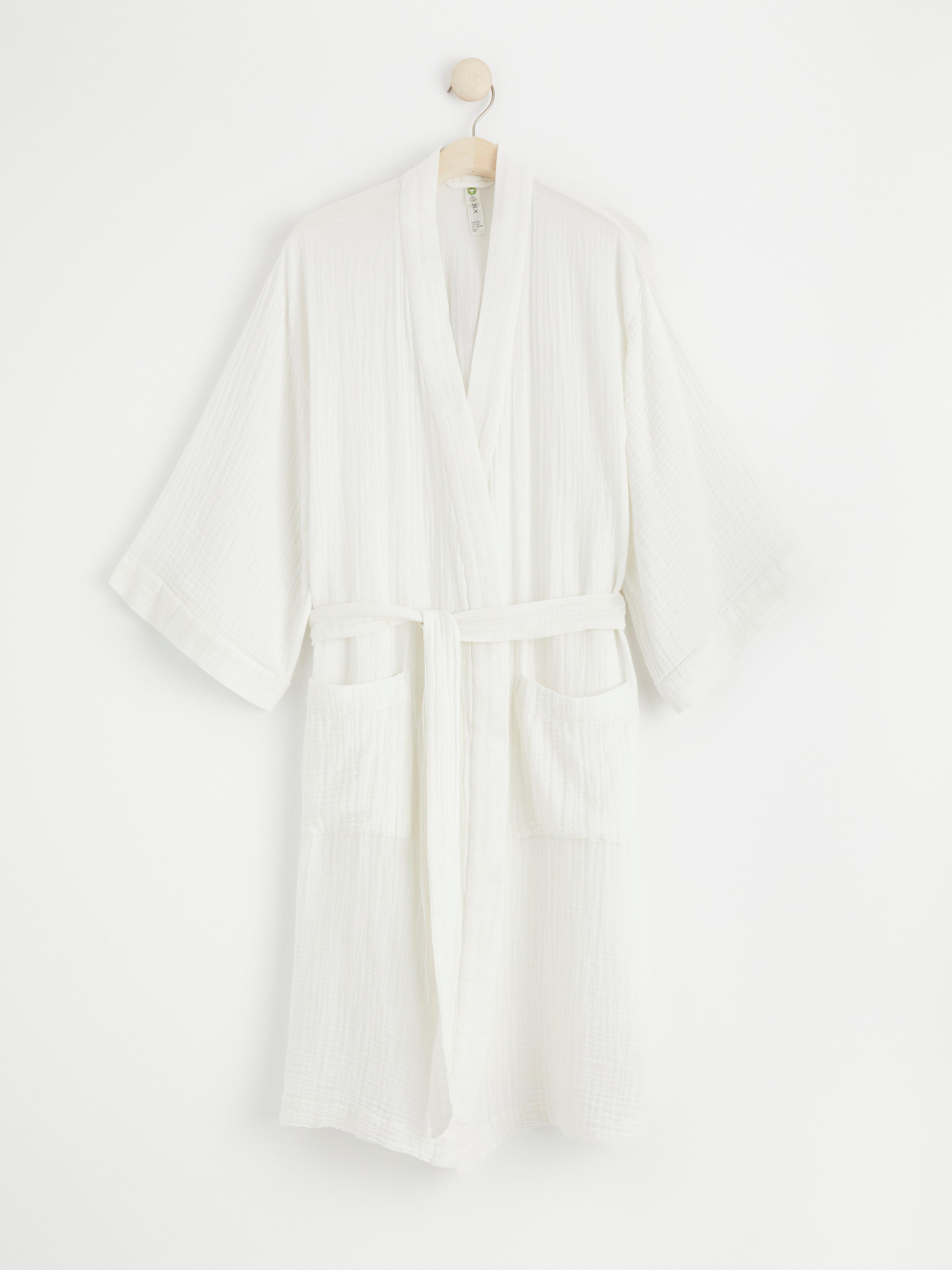 Robe in cotton gauze Off White