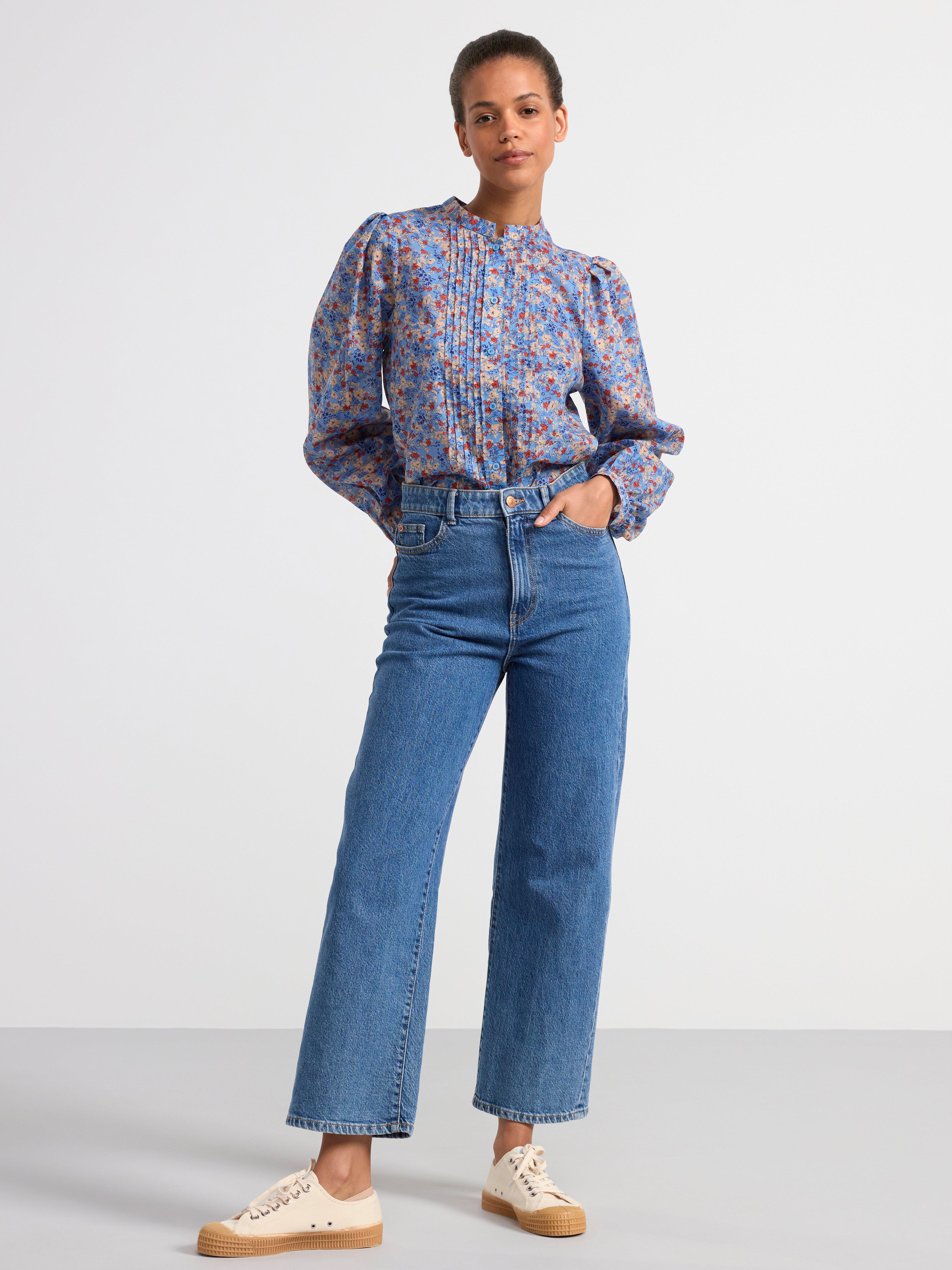 Blouse with flowerprint Light Blue