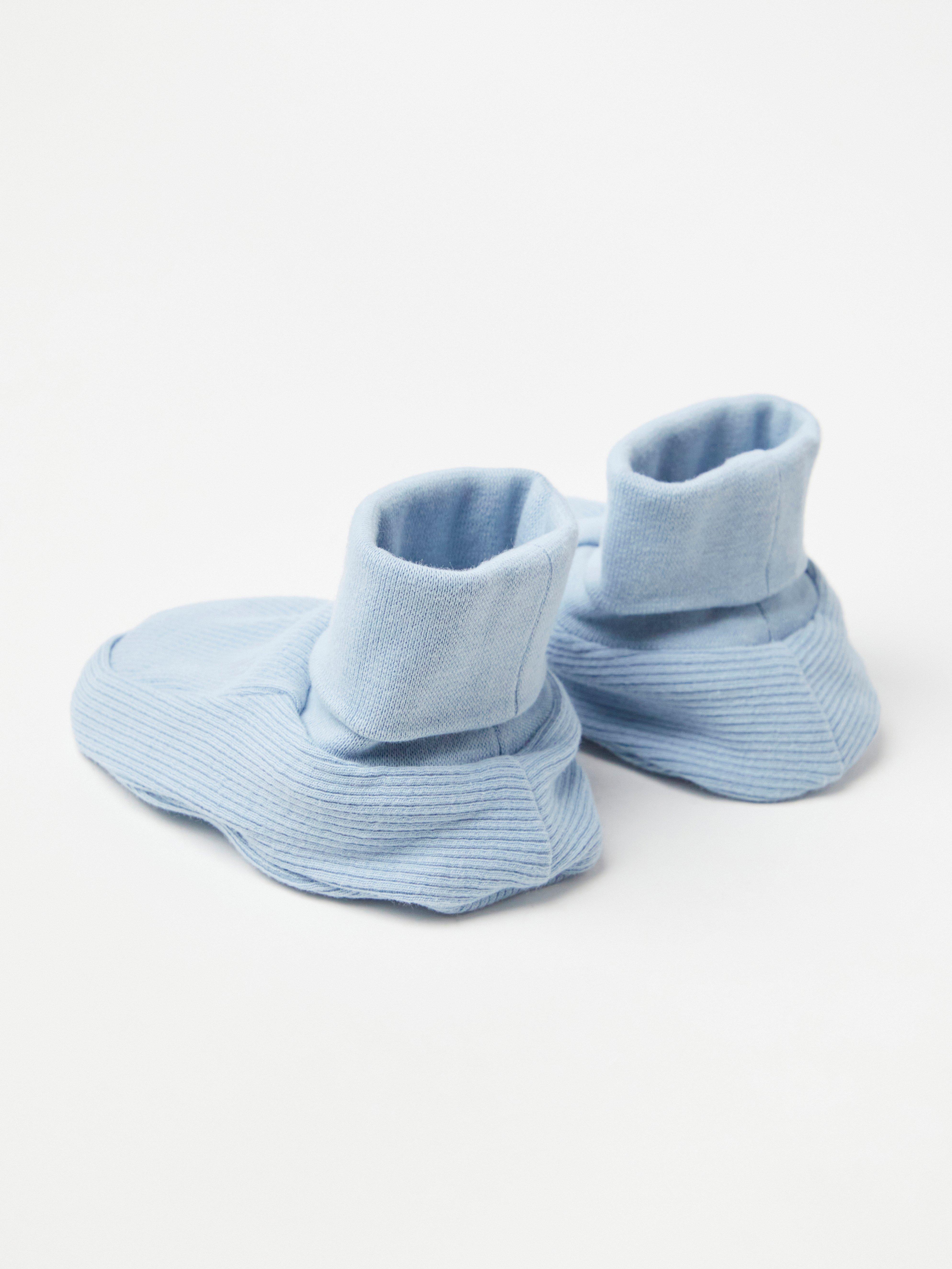 Ribbed baby footies Light Dusty Blue