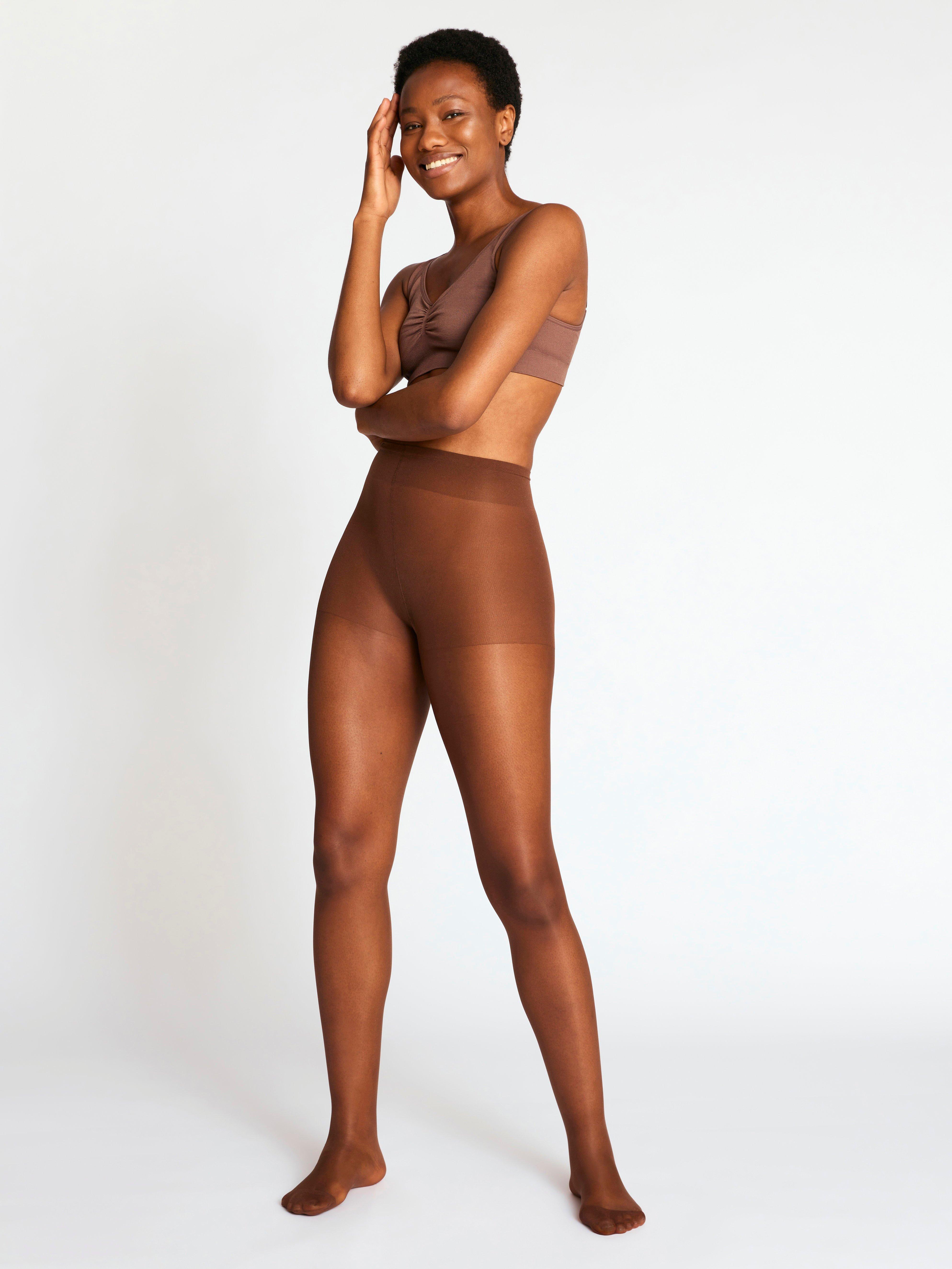 Comfort waist semi shine tights 15 denier Brown