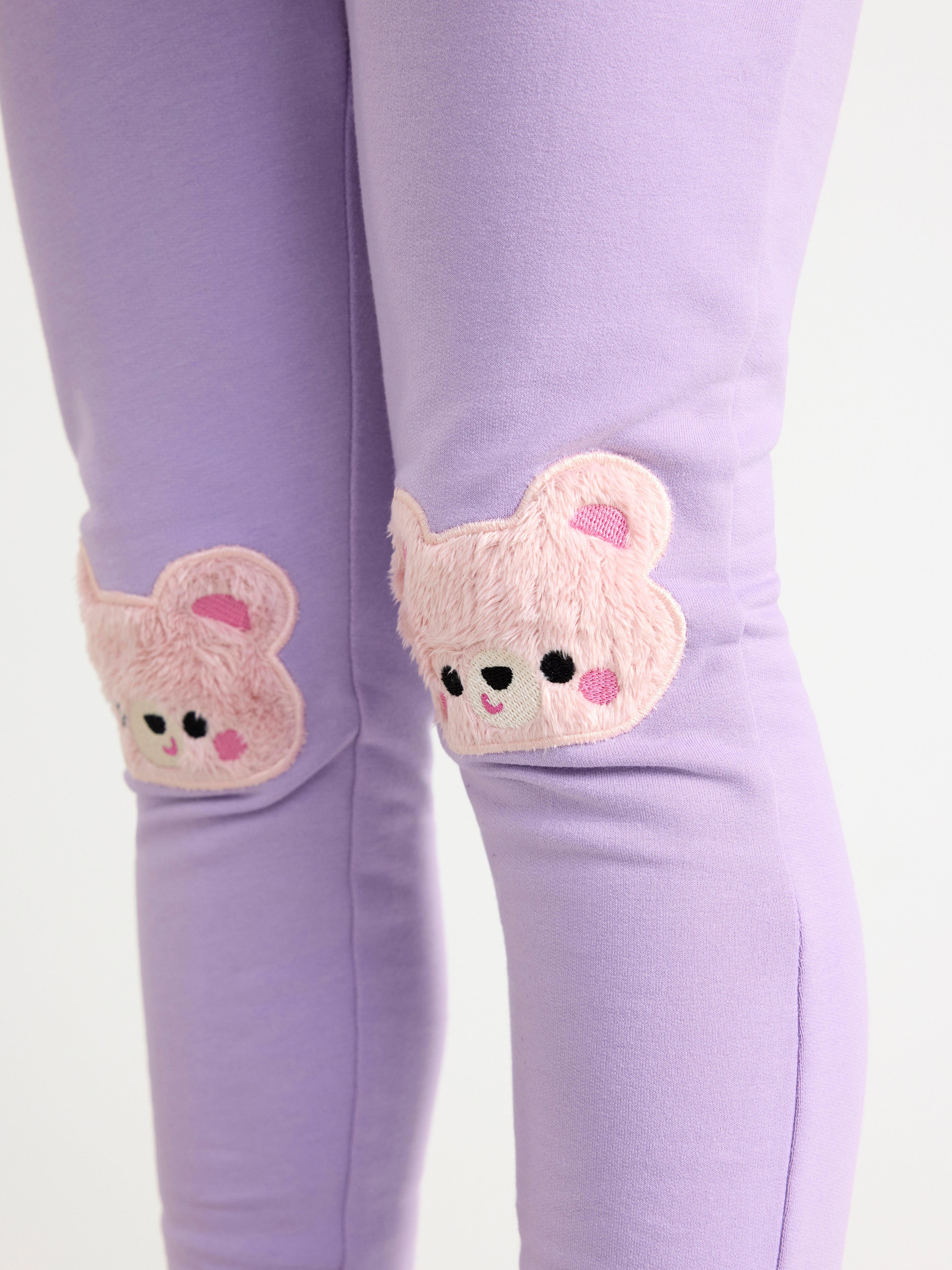 Leggings with applique Light Lilac