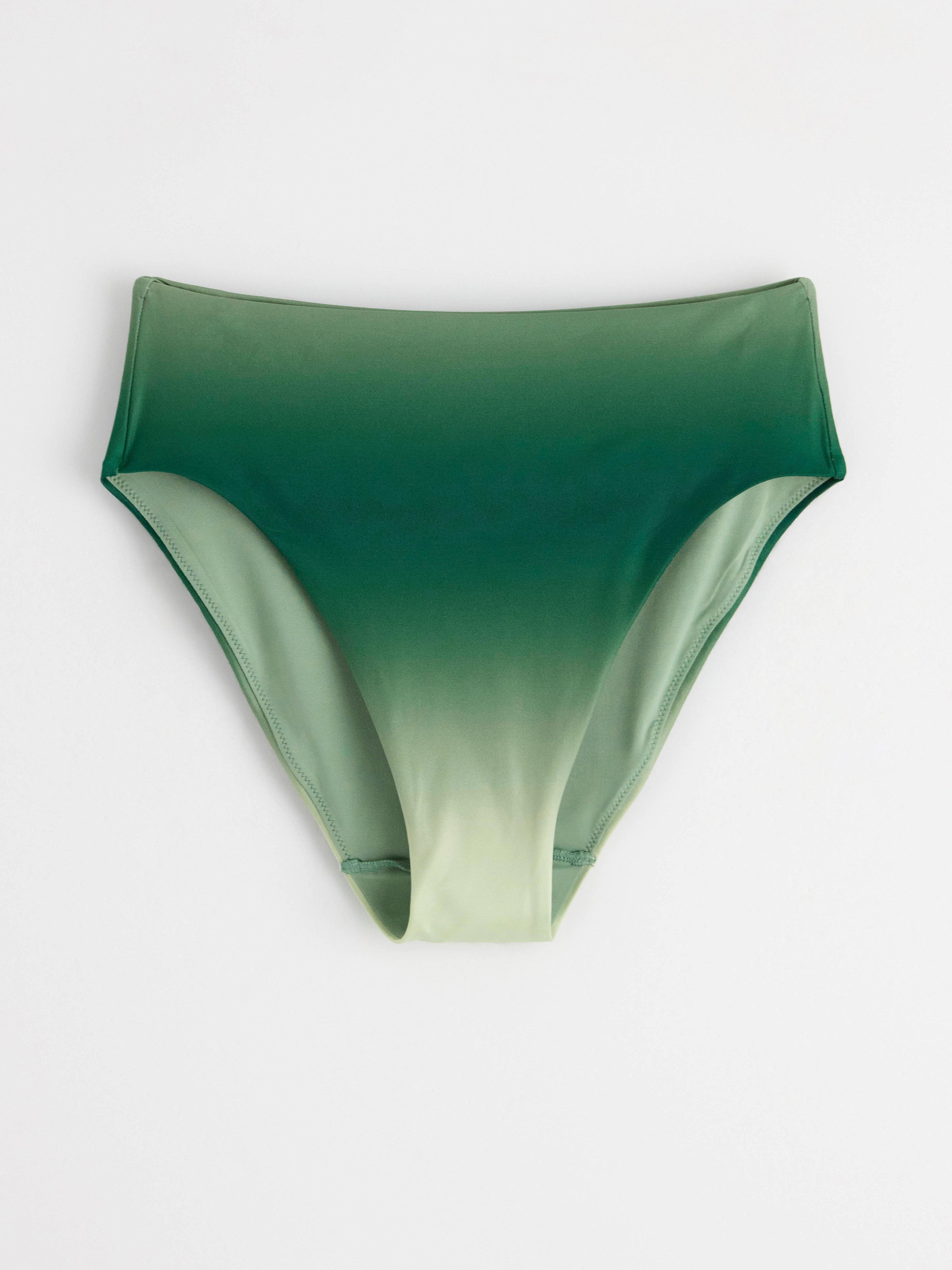 High waist bikini bottom with colour gradient Dark Dusty Green
