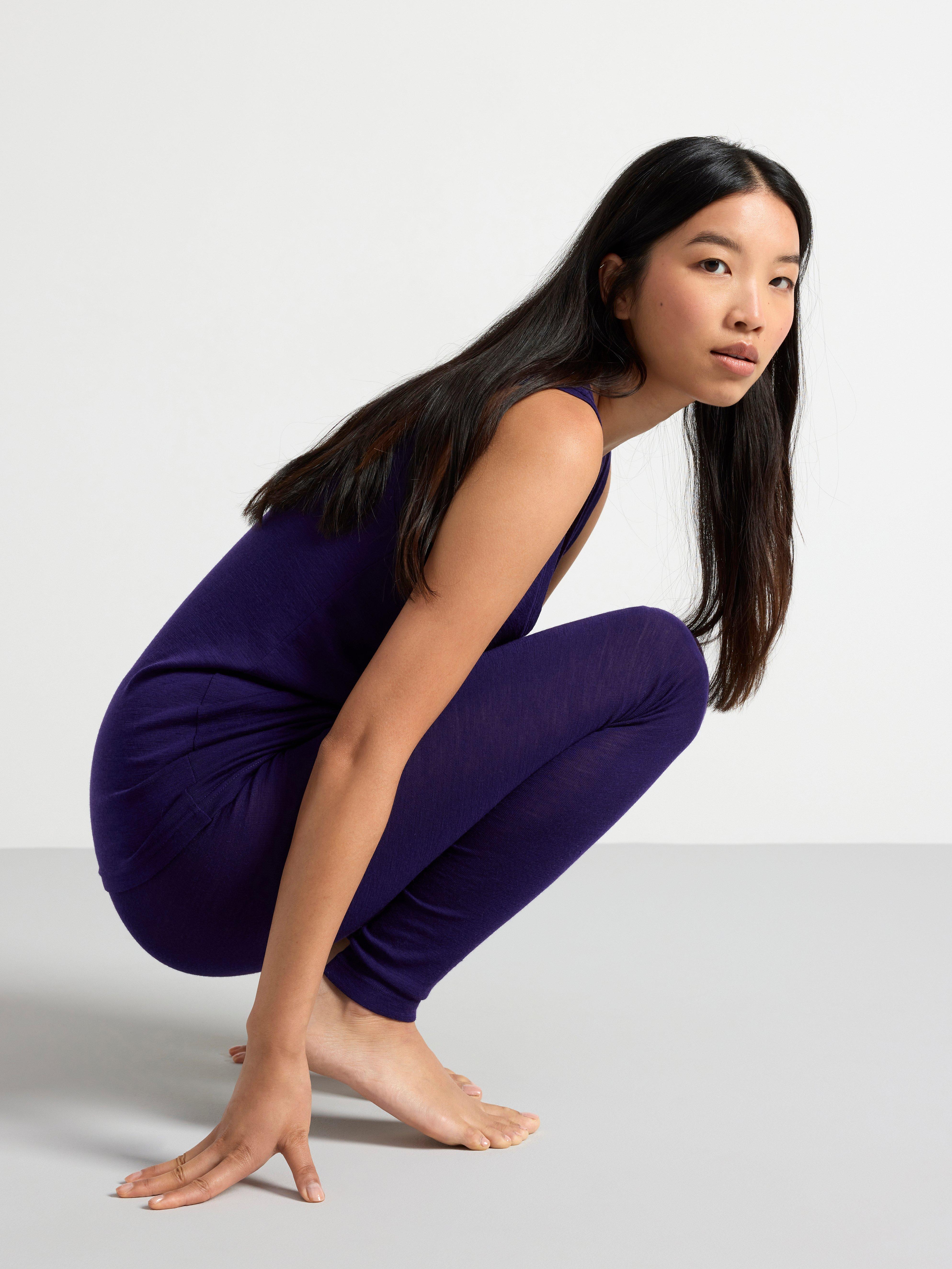 Tank top in merino wool Dark Lilac