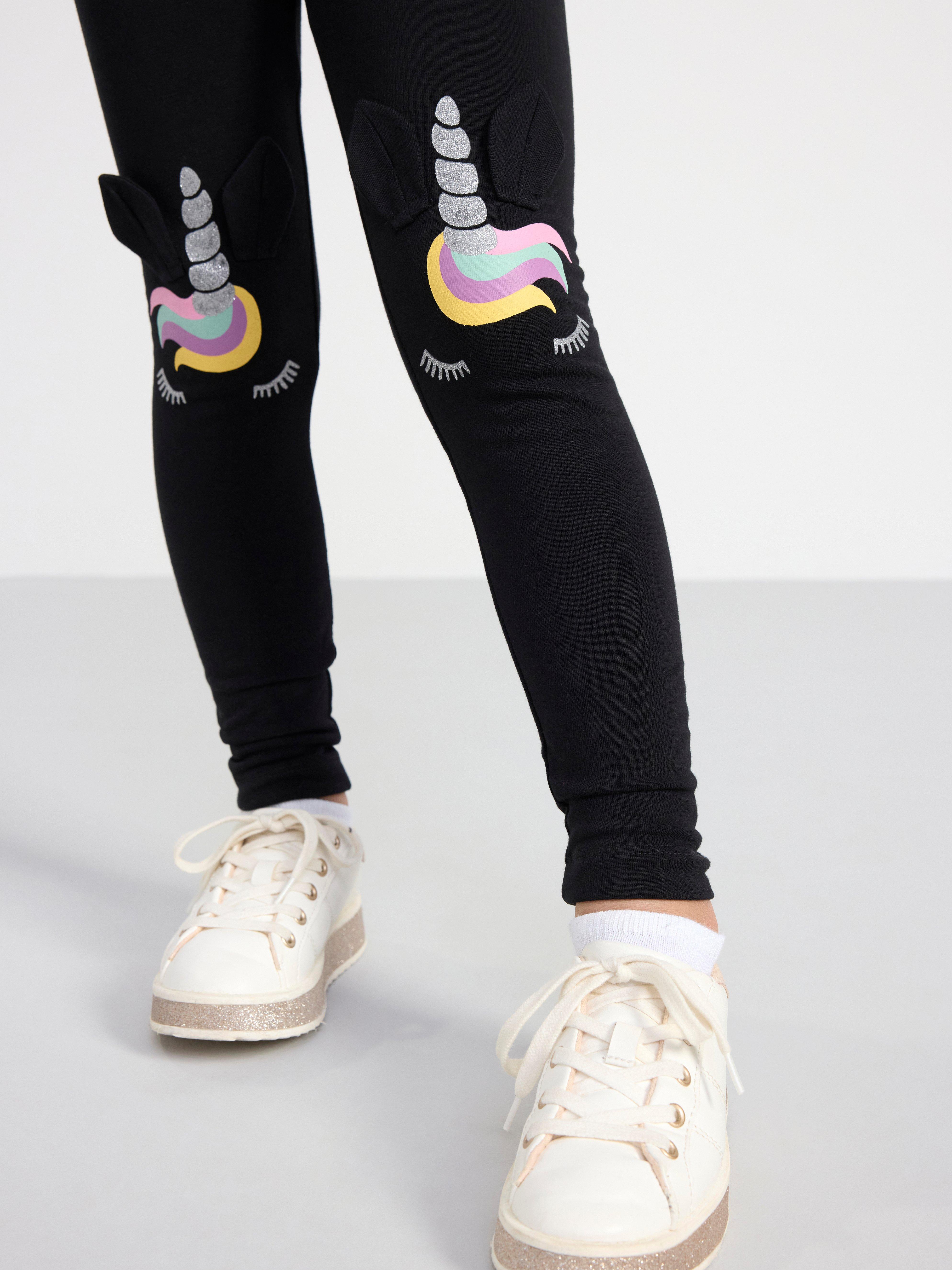 Leggings with unicorns Black