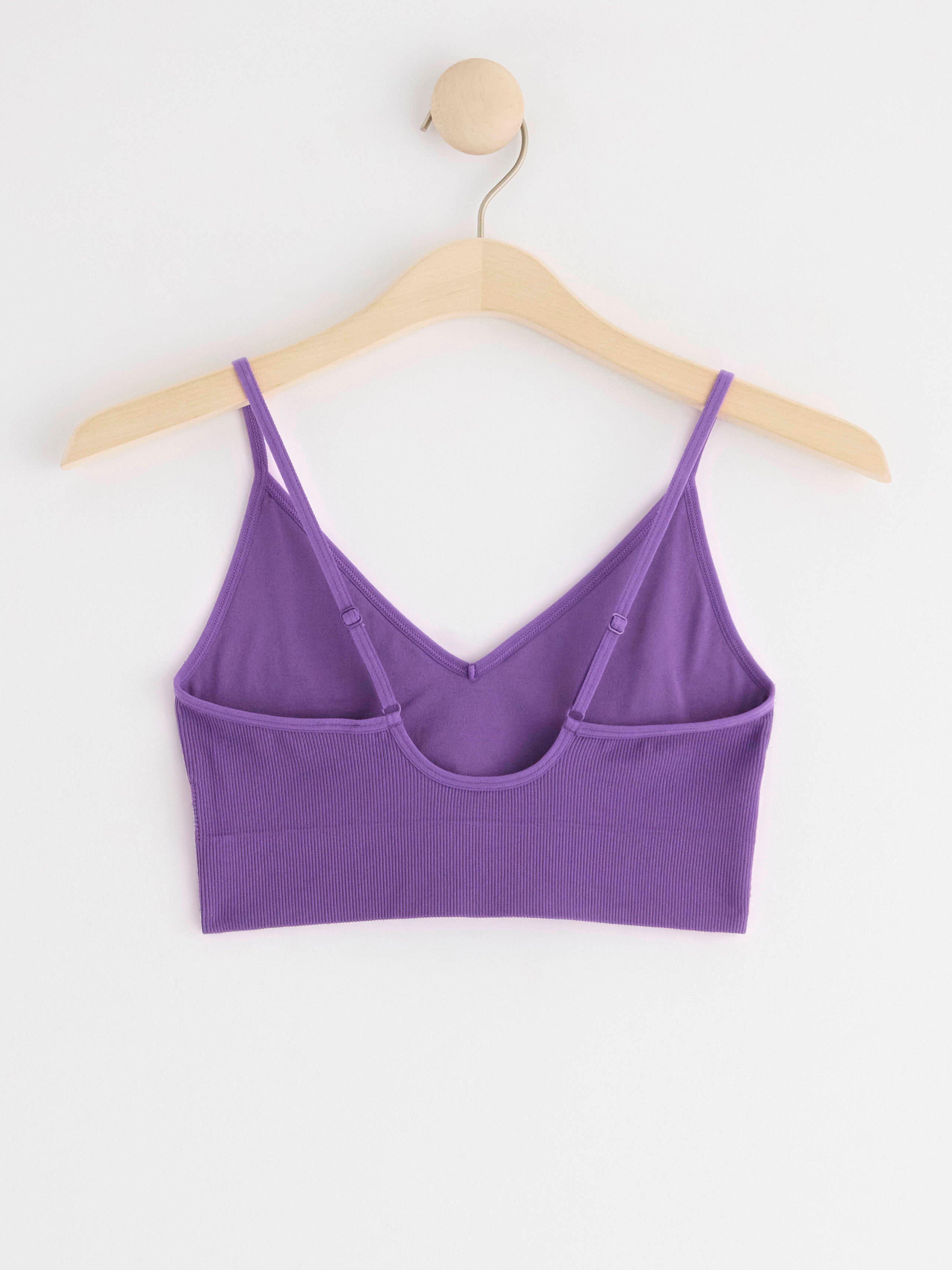 Seamless ribbed soft bra Lilac