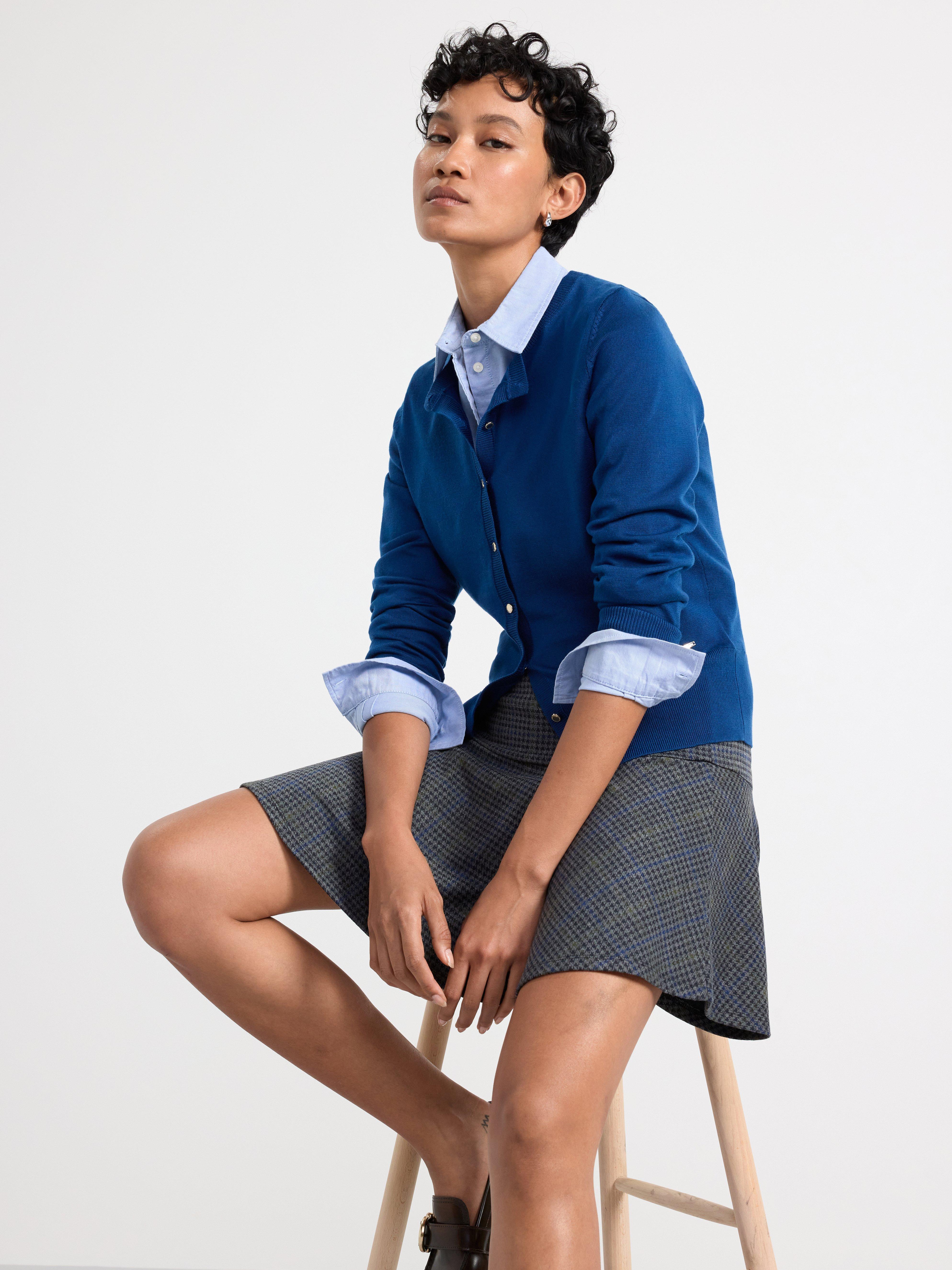 Fine-knit cardigan Dark Blue