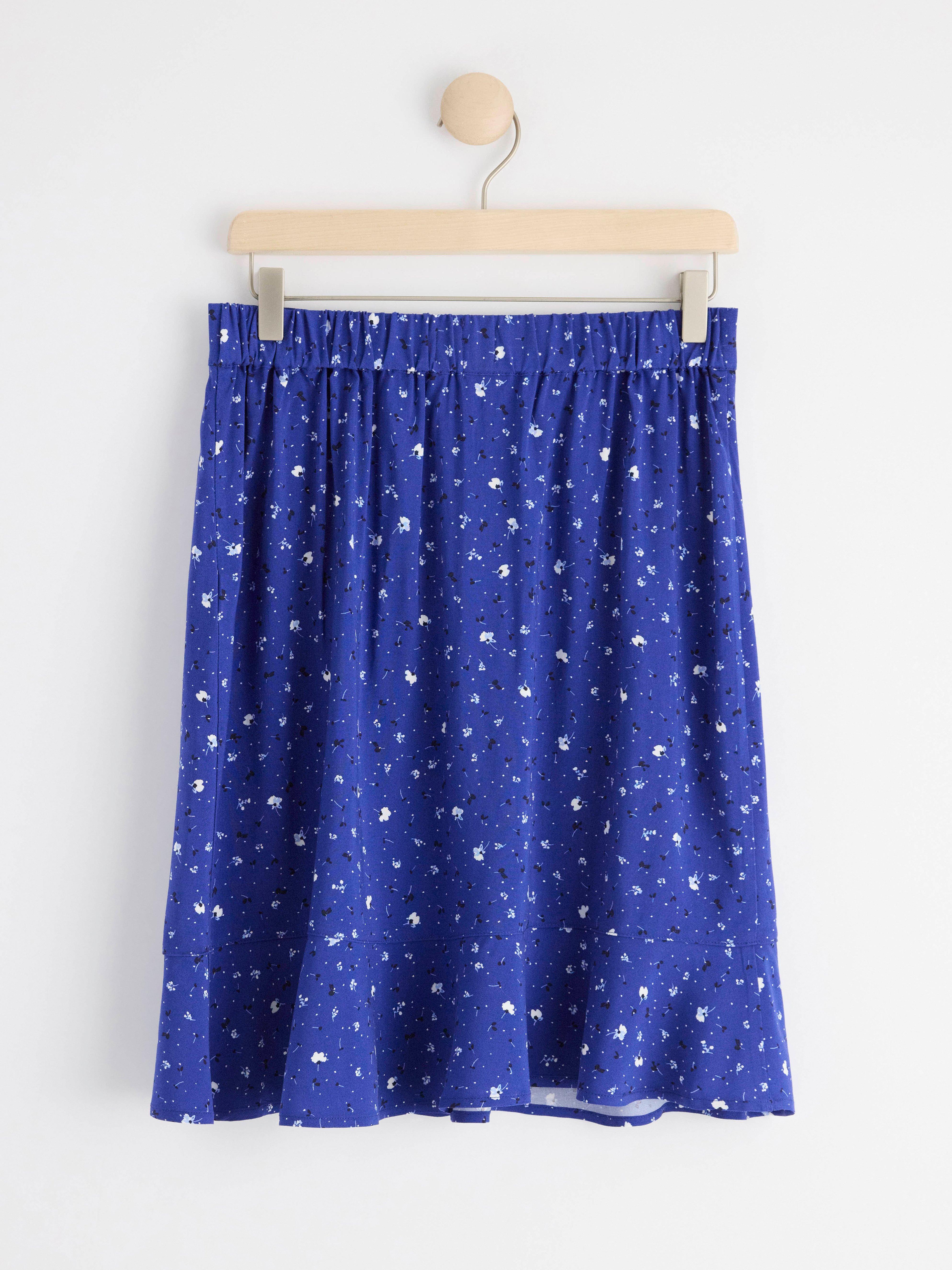 Floral mini skirt Blue