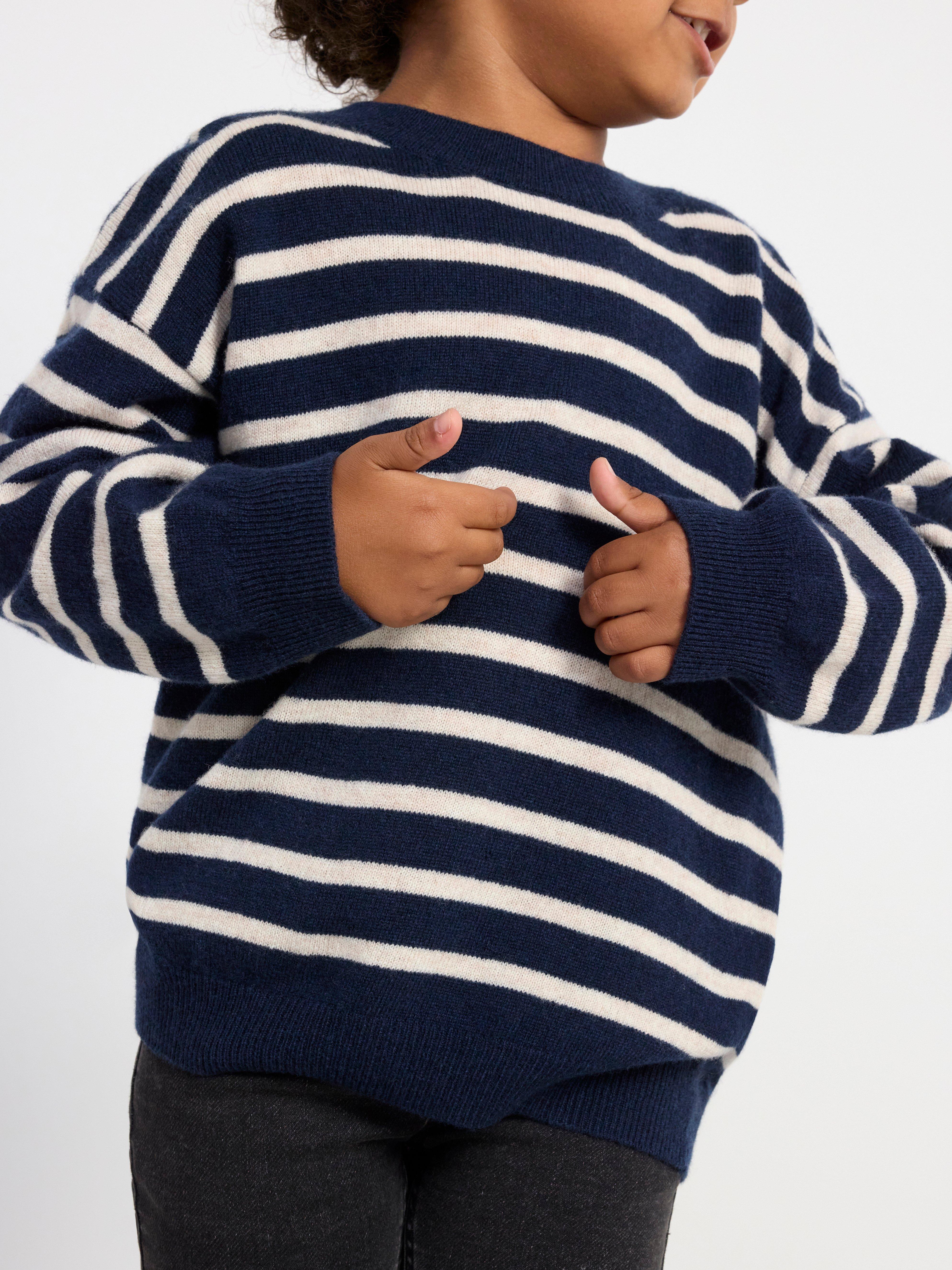 Knitted jumper in Merino wool Navy